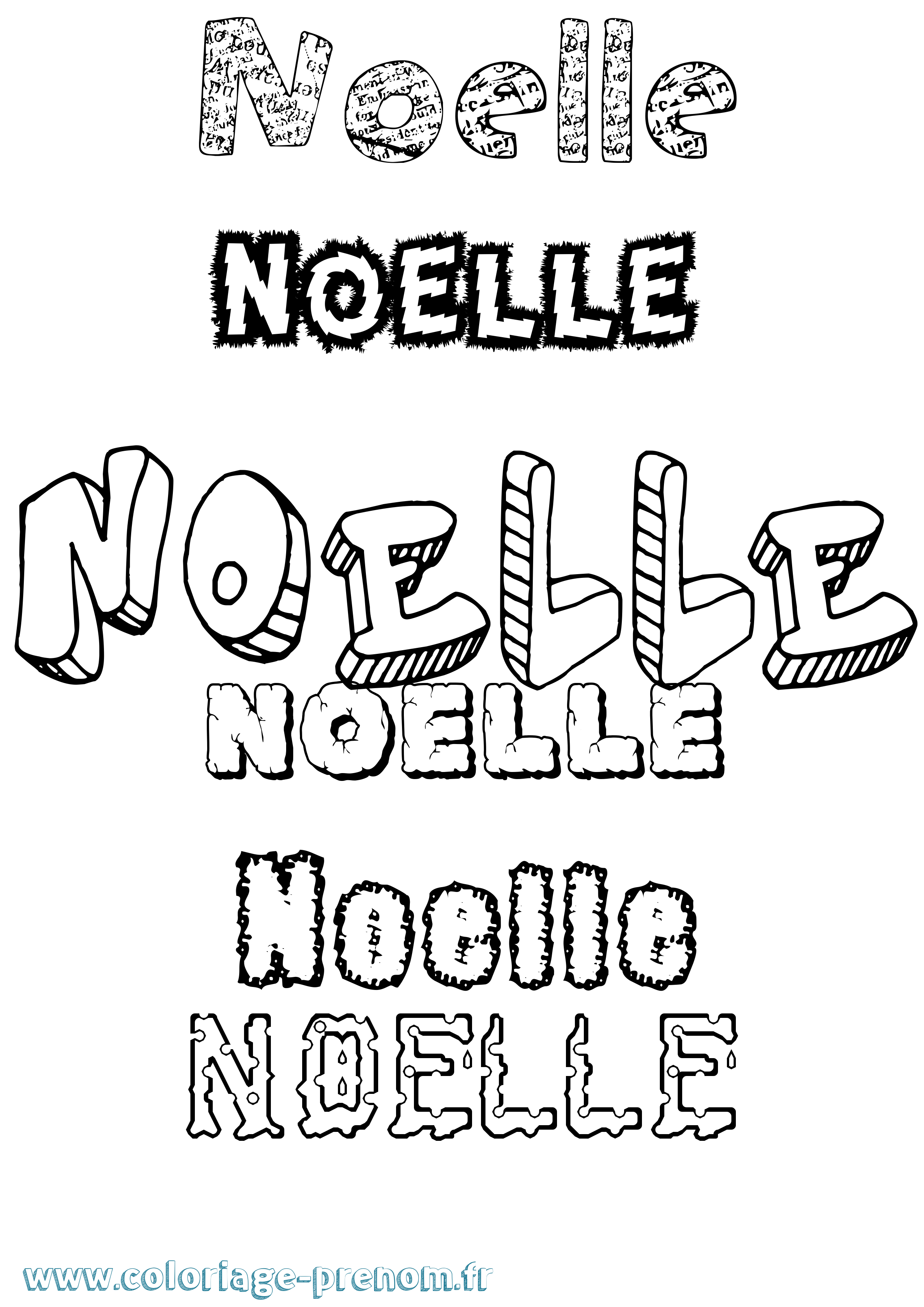 Coloriage Noelle Destructuré Coloriage prénom Noelle Destructuré