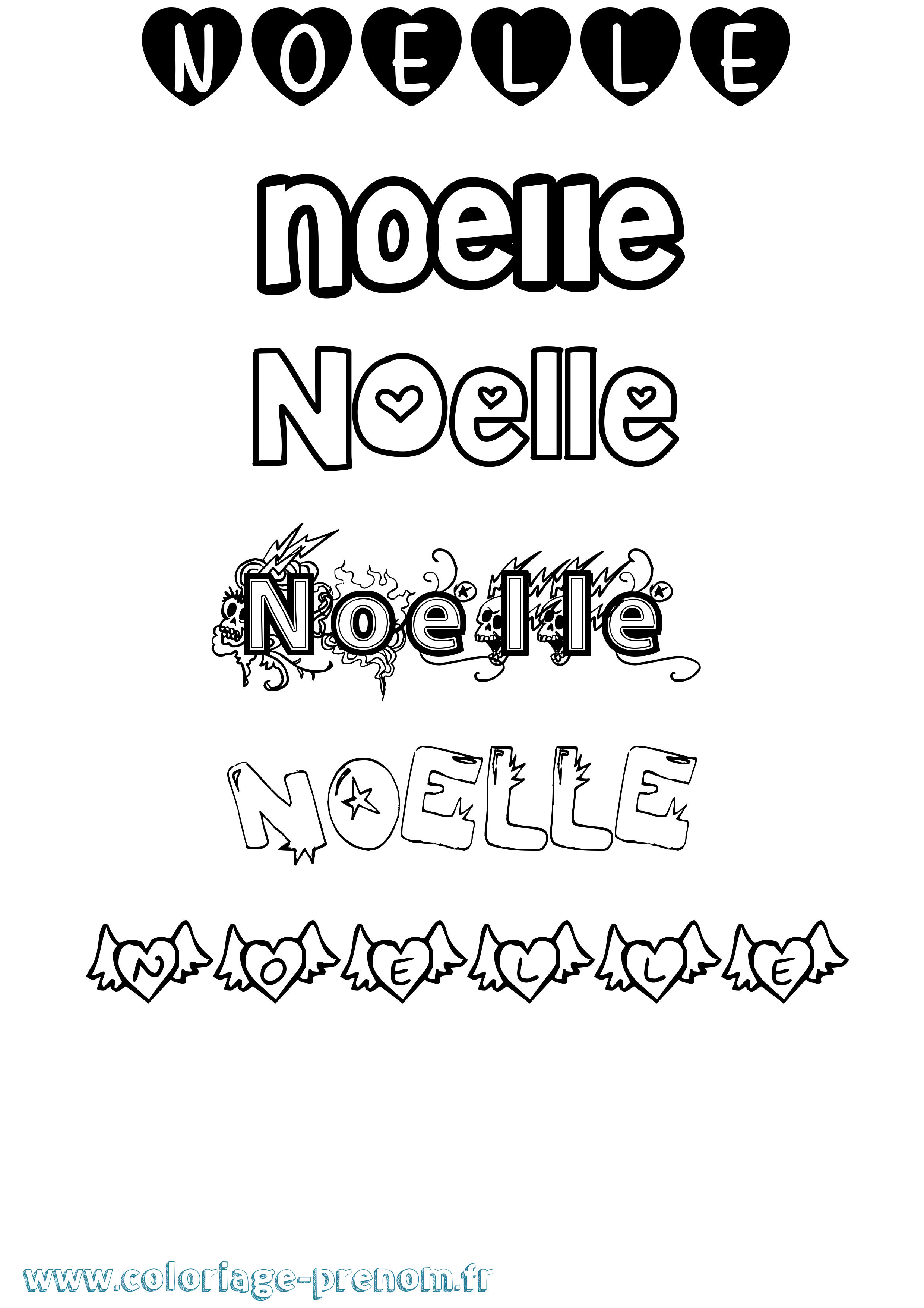 Coloriage Noelle Girly Coloriage prénom Noelle Girly