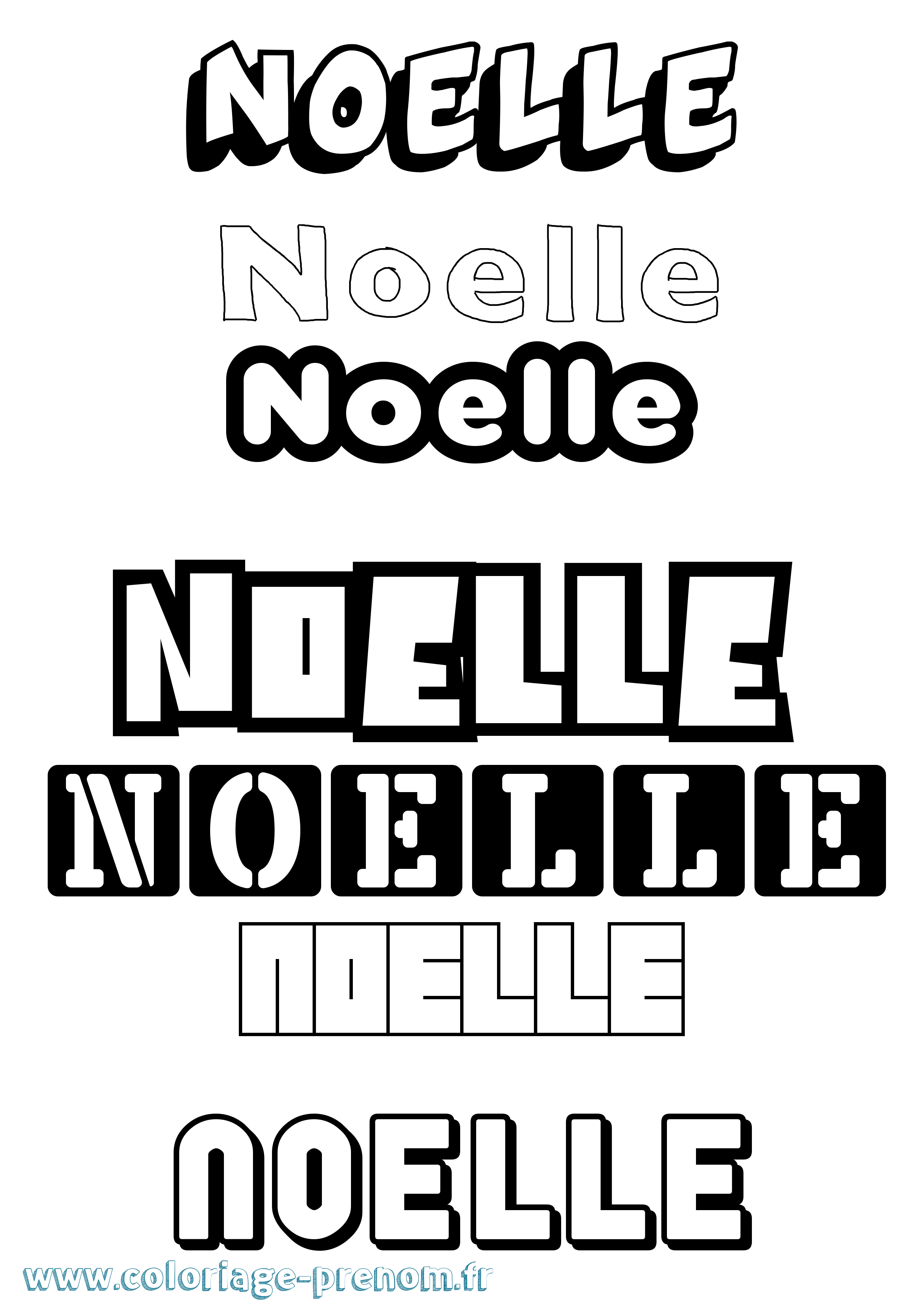 Coloriage prénom Noelle Simple
