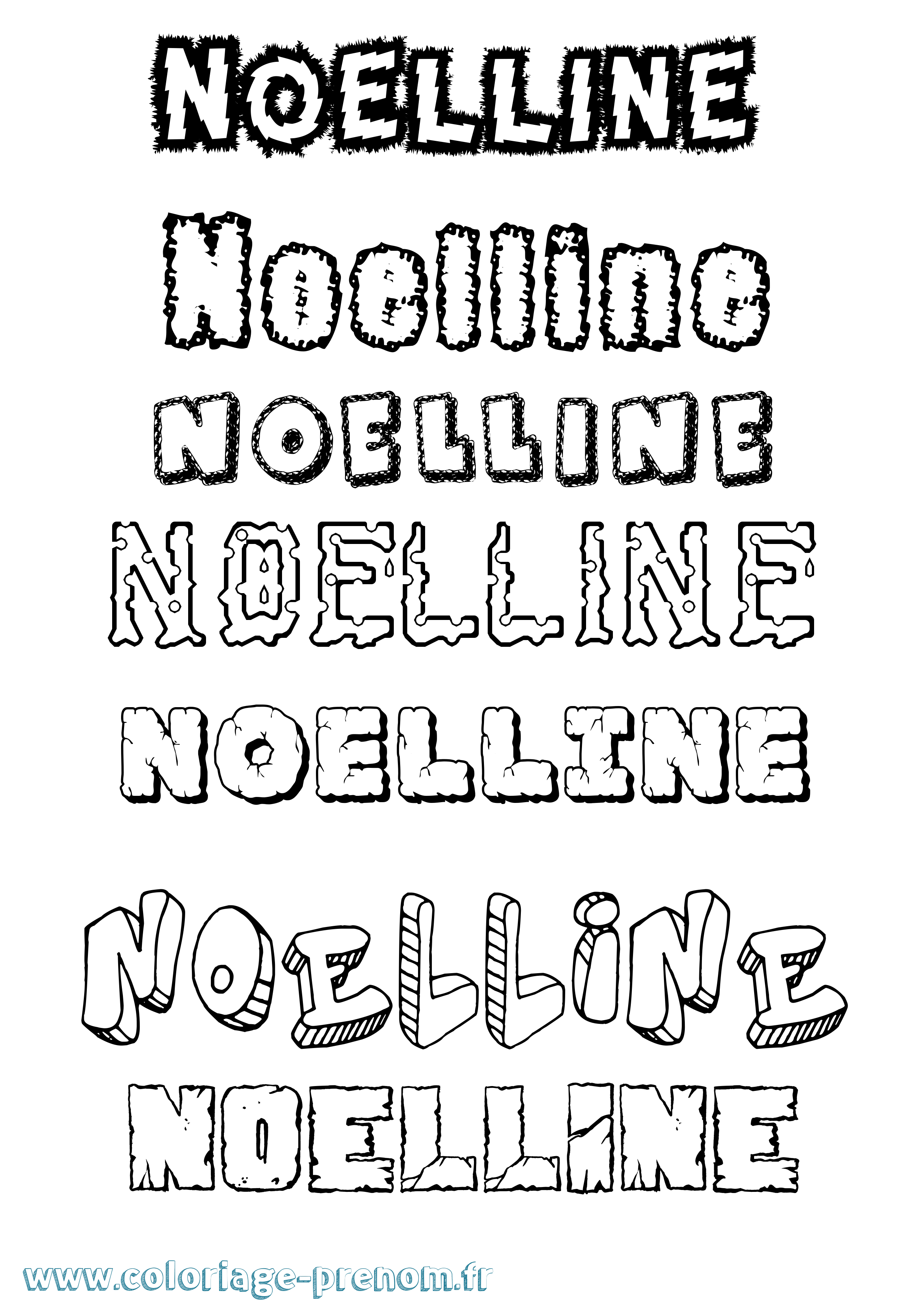 Coloriage prénom Noelline Destructuré