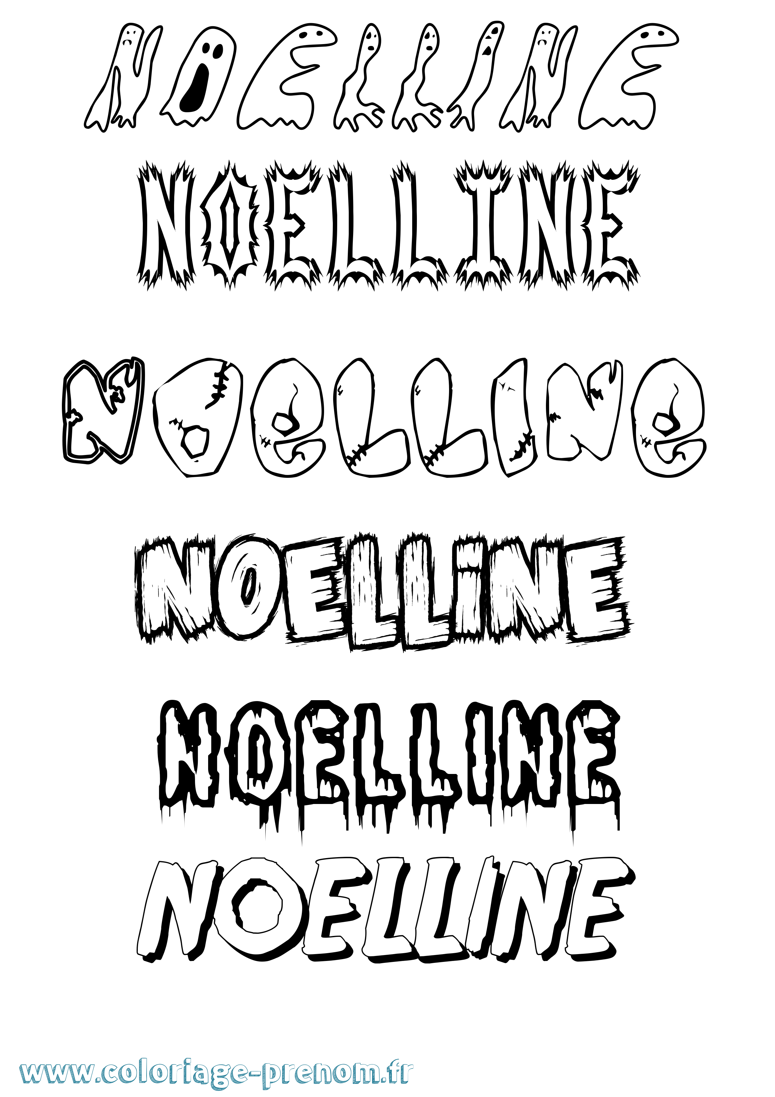 Coloriage prénom Noelline Frisson