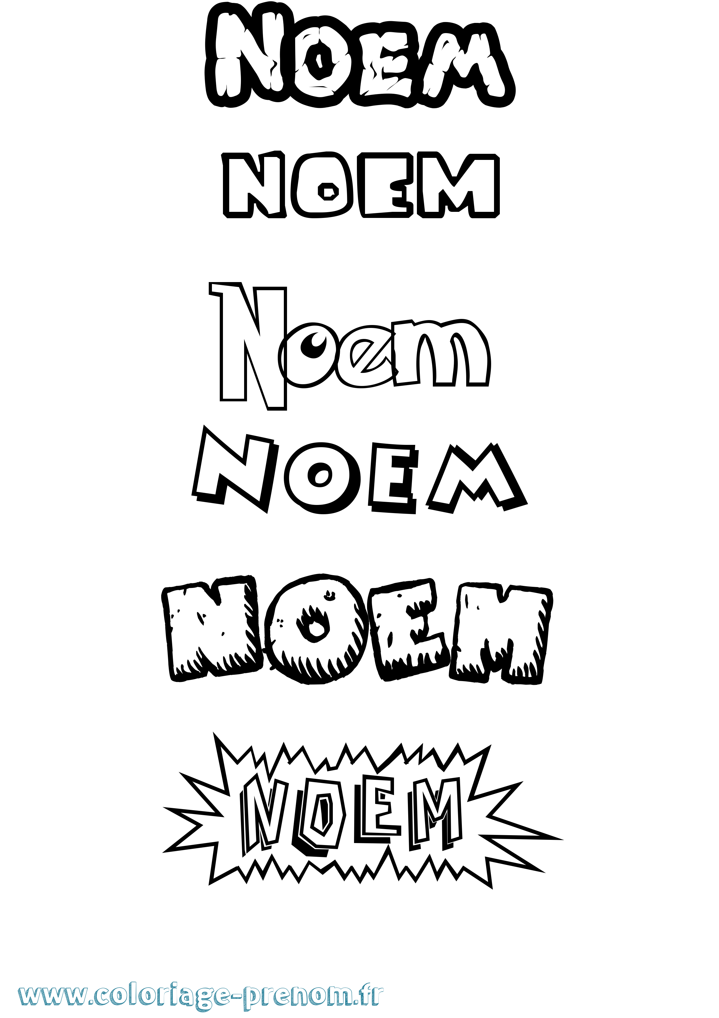 Coloriage prénom Noem Dessin Animé