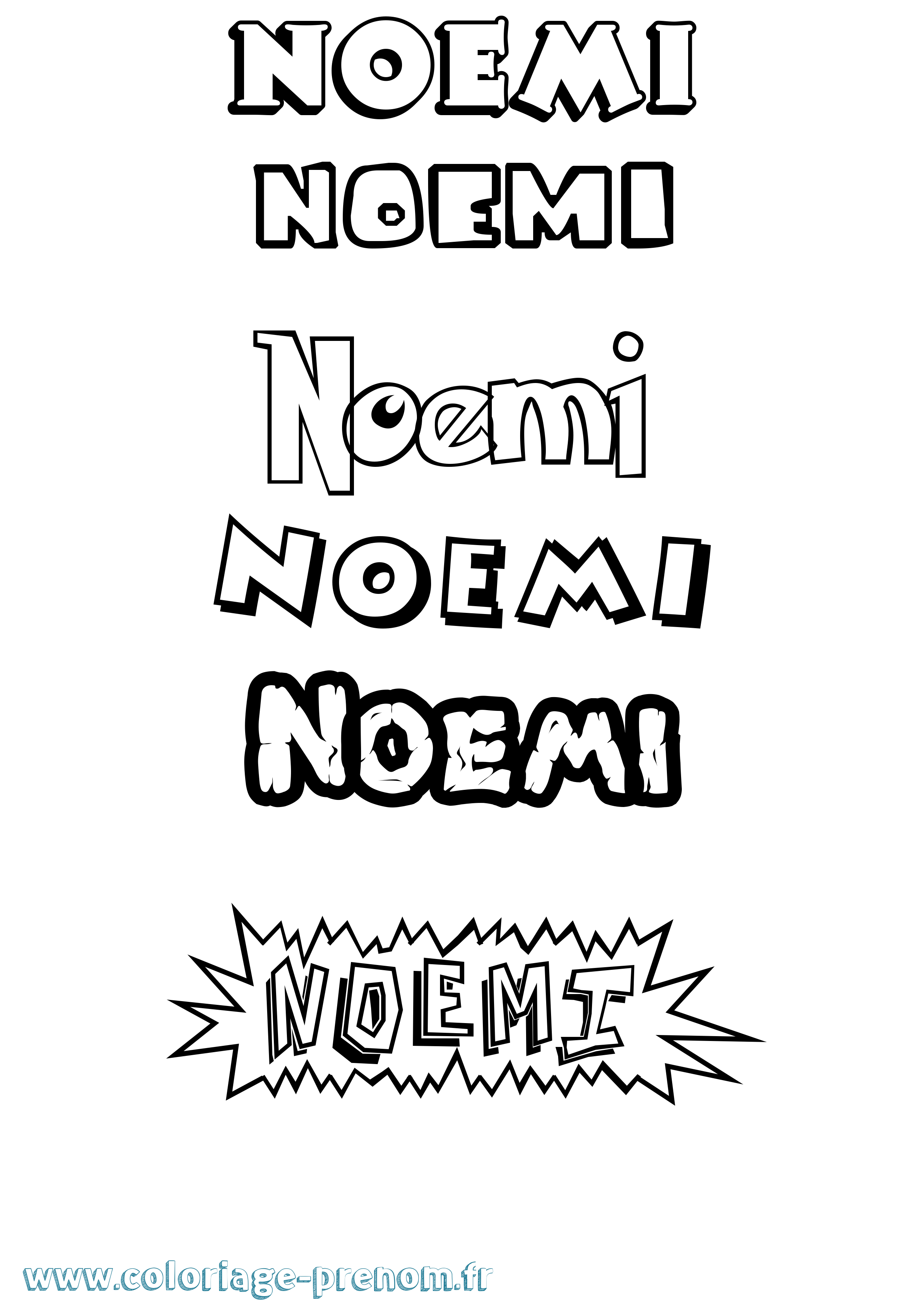 Coloriage prénom Noemi Dessin Animé
