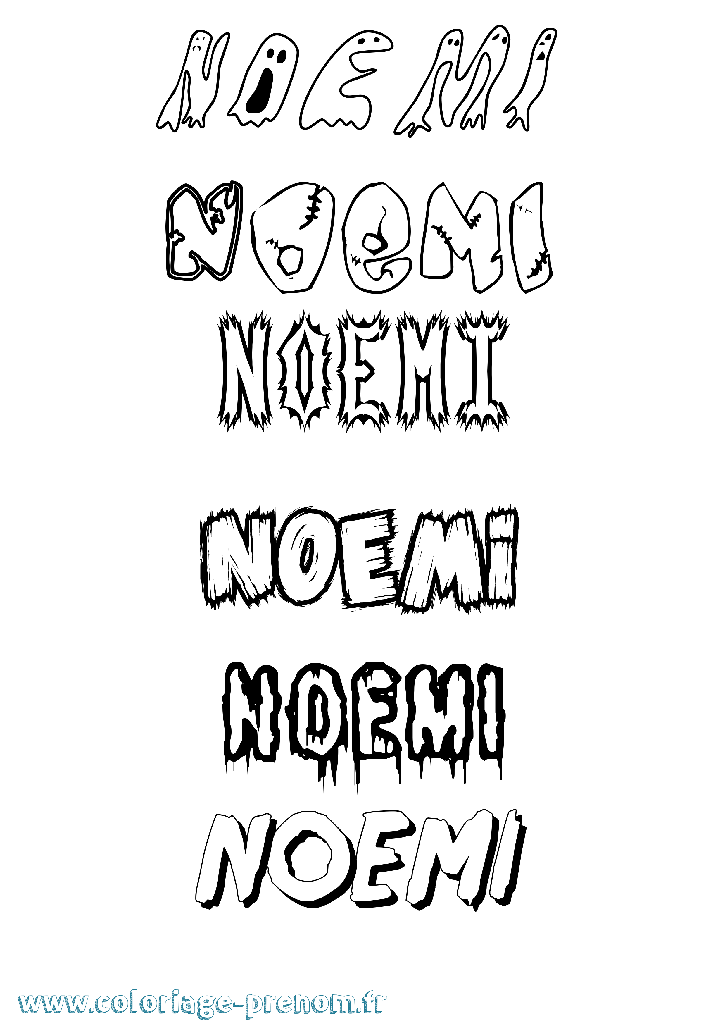 Coloriage Noemi Frisson Coloriage prénom Noemi Frisson