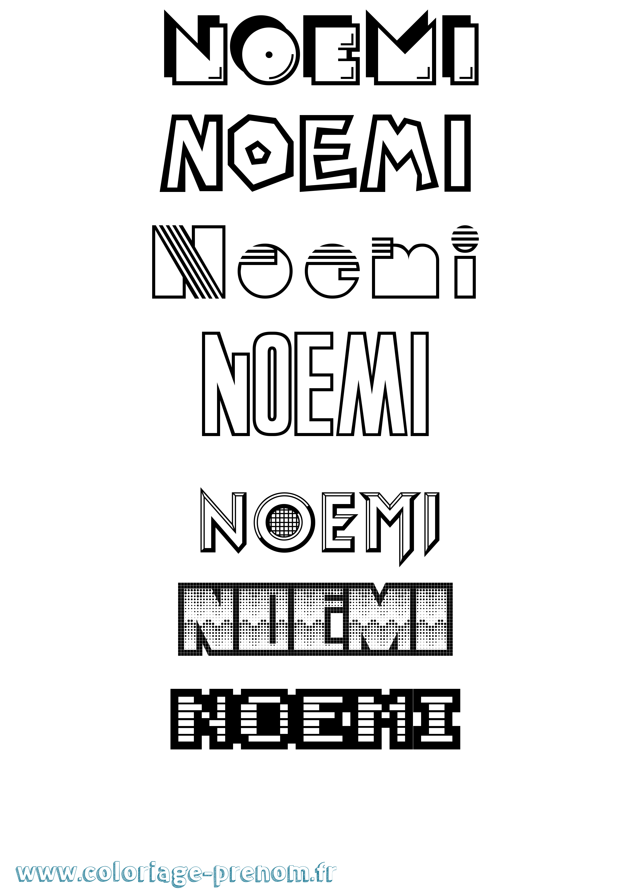 Coloriage prénom Noemi Jeux Vidéos