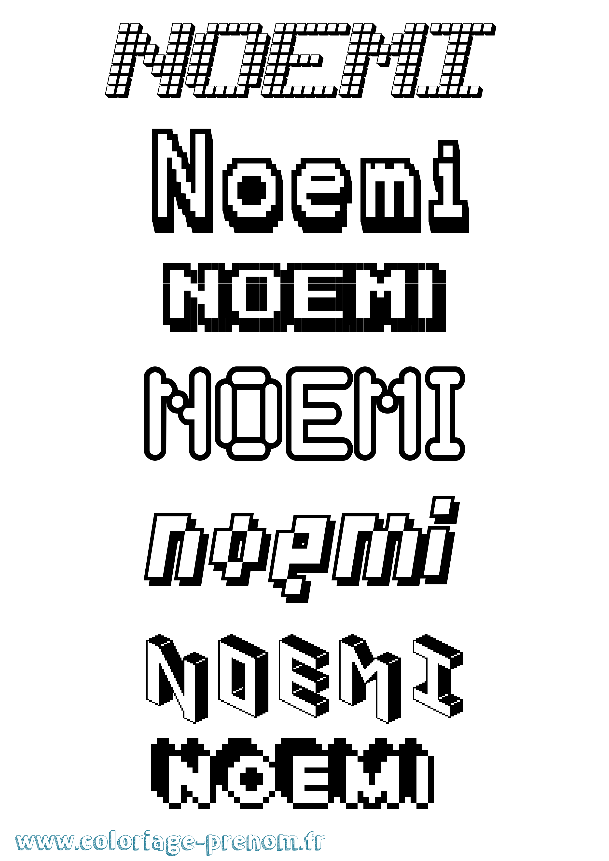 Coloriage Noemi Pixel Coloriage prénom Noemi Pixel