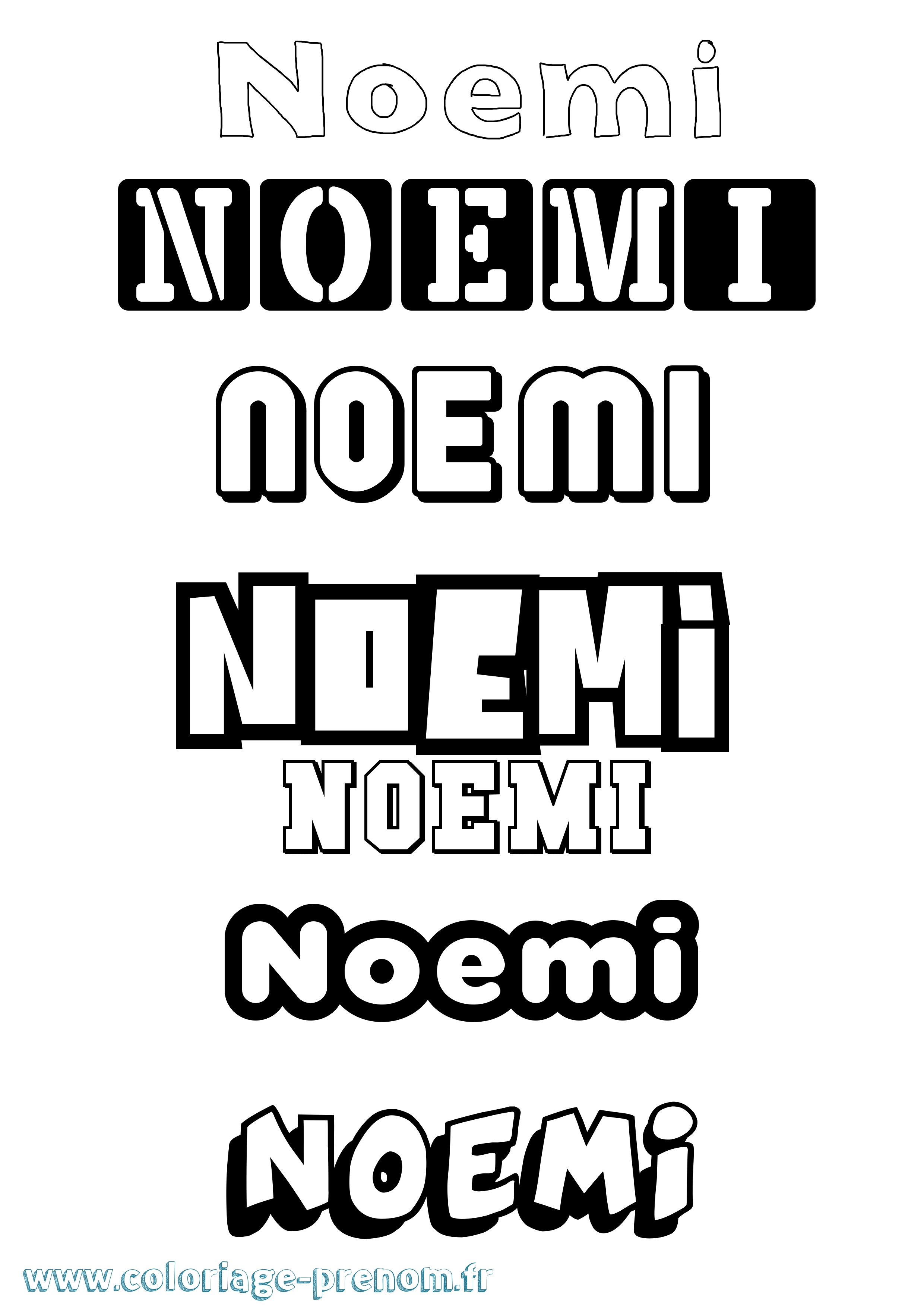 Coloriage prénom Noemi Simple