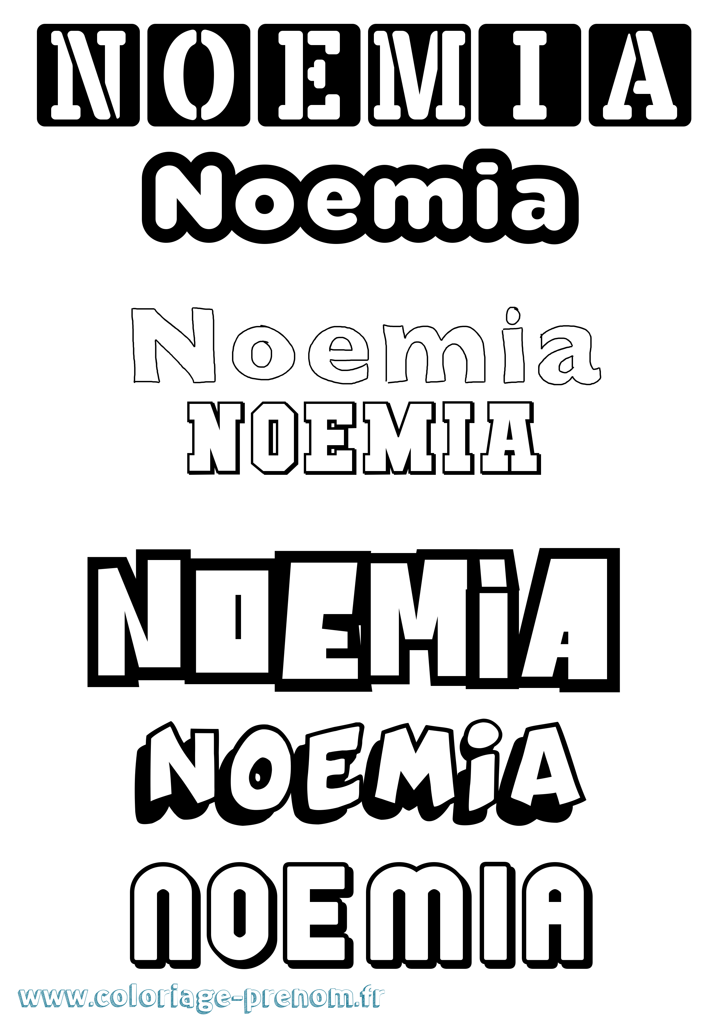 Coloriage prénom Noemia Simple