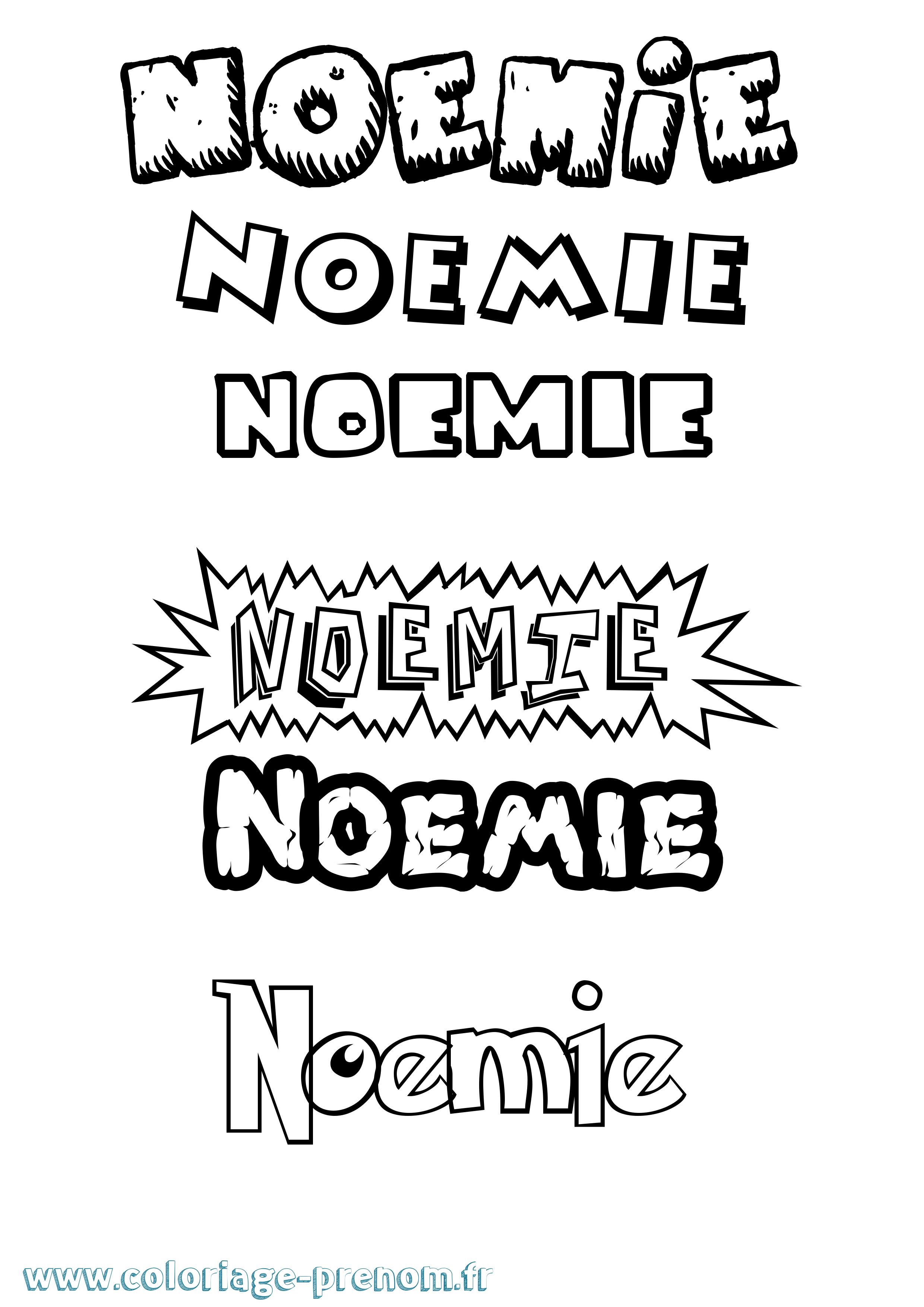 Coloriage prénom Noemie Dessin Animé