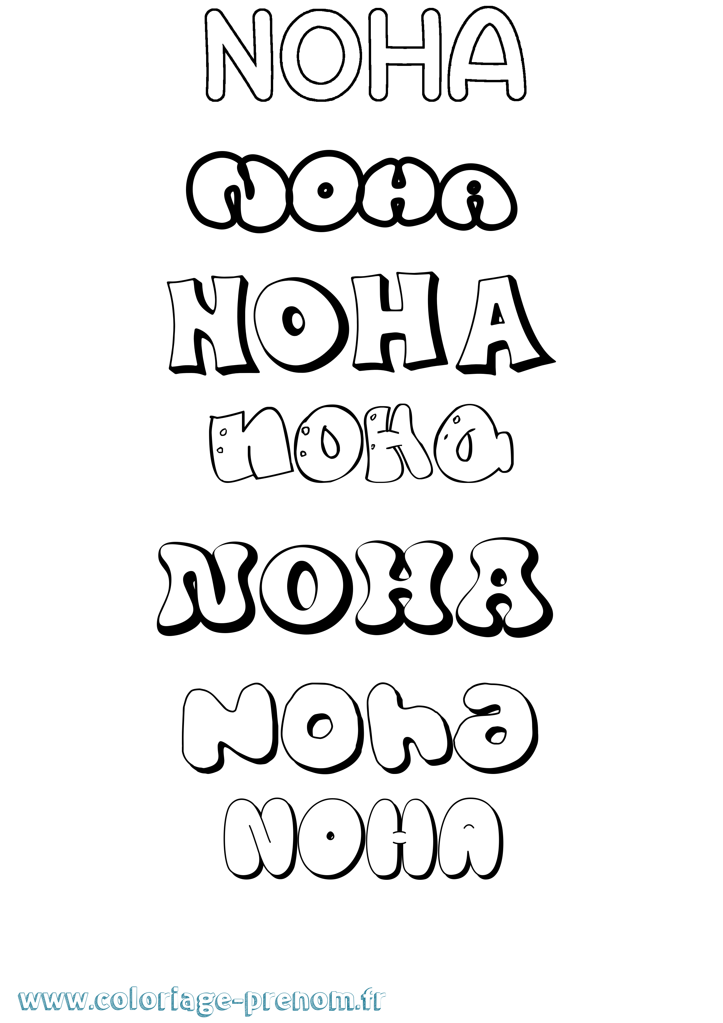 Coloriage Noha Coloriage prénom Noha