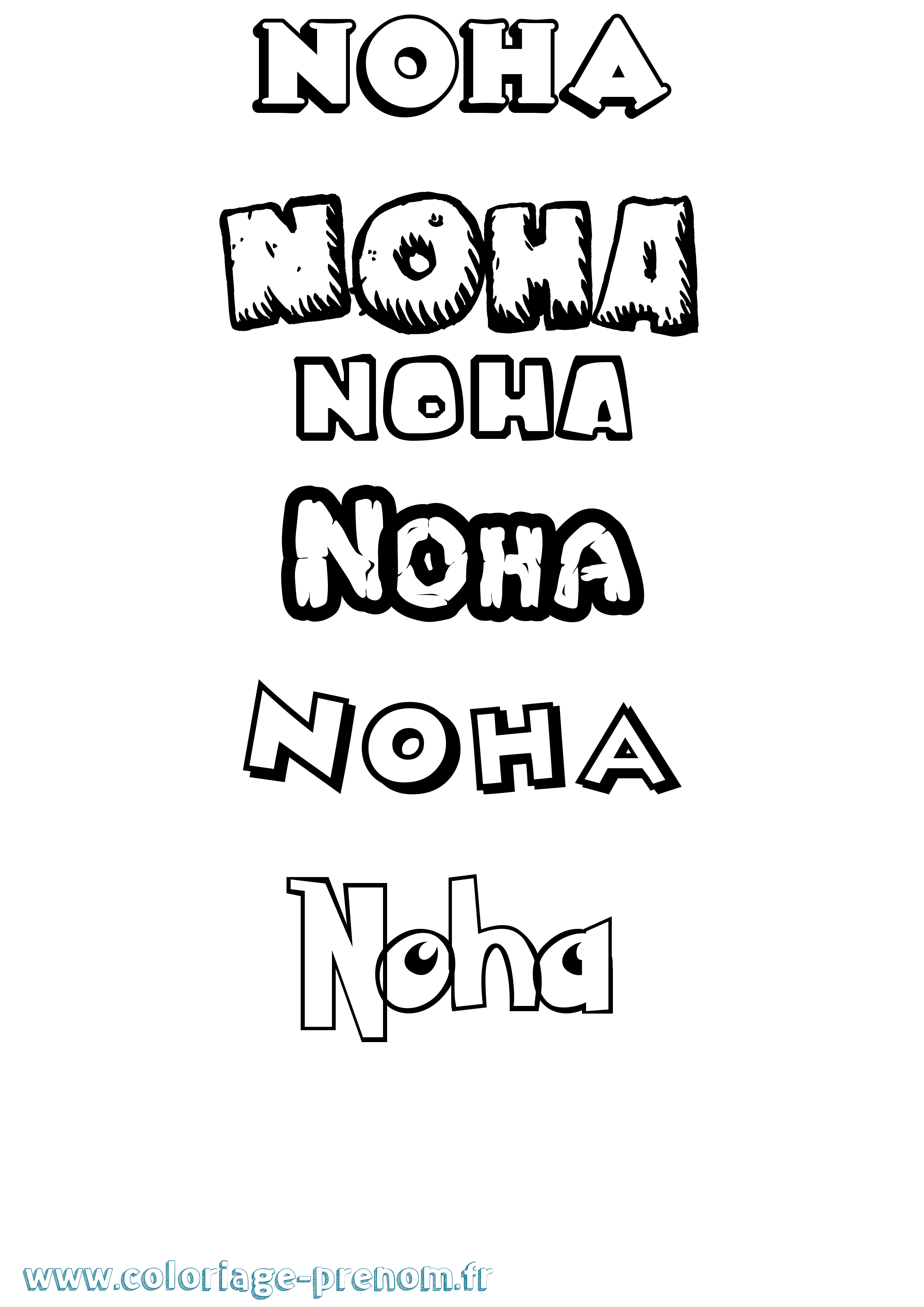 Coloriage prénom Noha