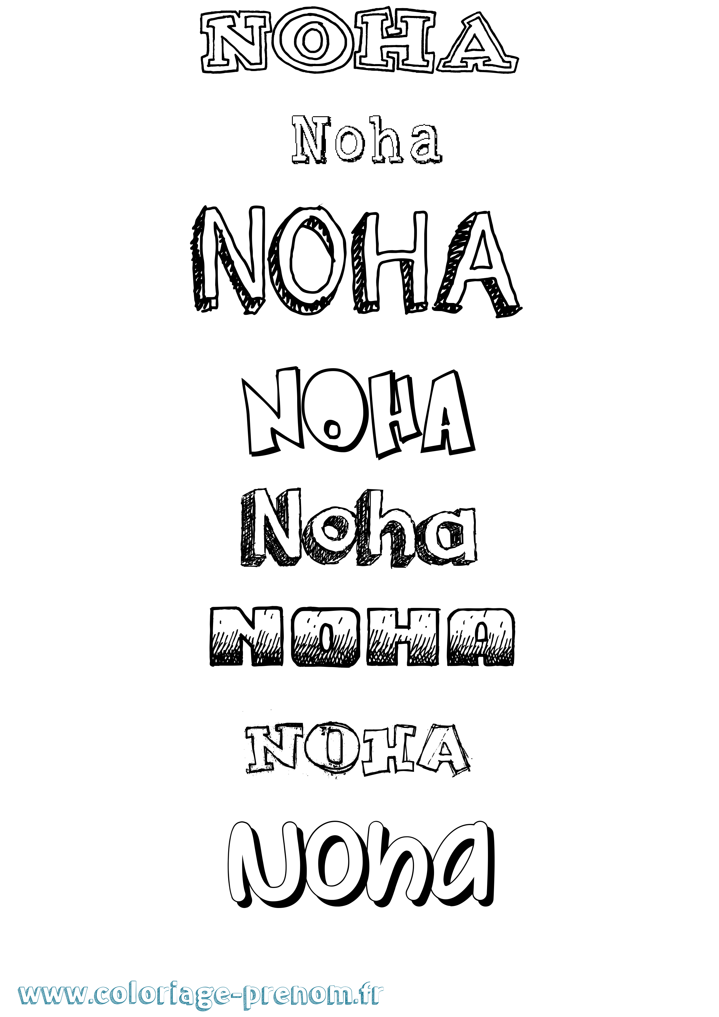 Coloriage Noha Coloriage prénom Noha