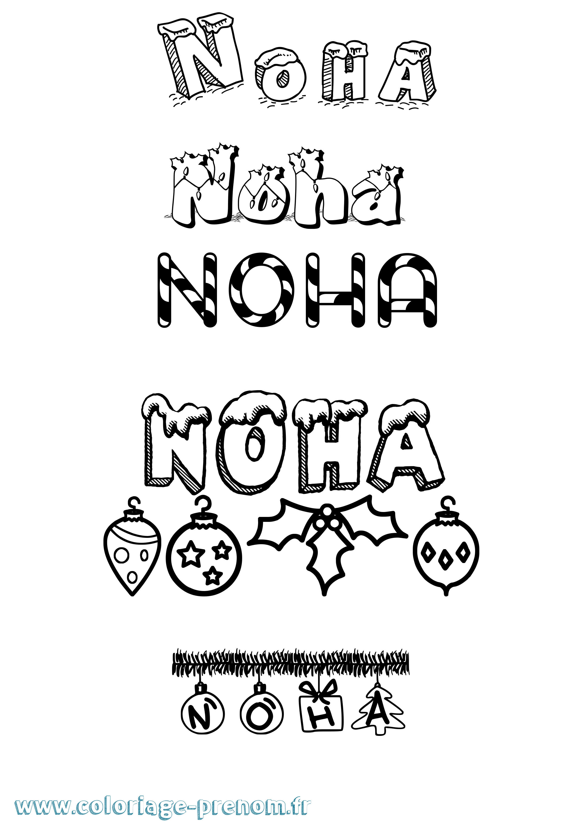 Coloriage Noha Coloriage prénom Noha