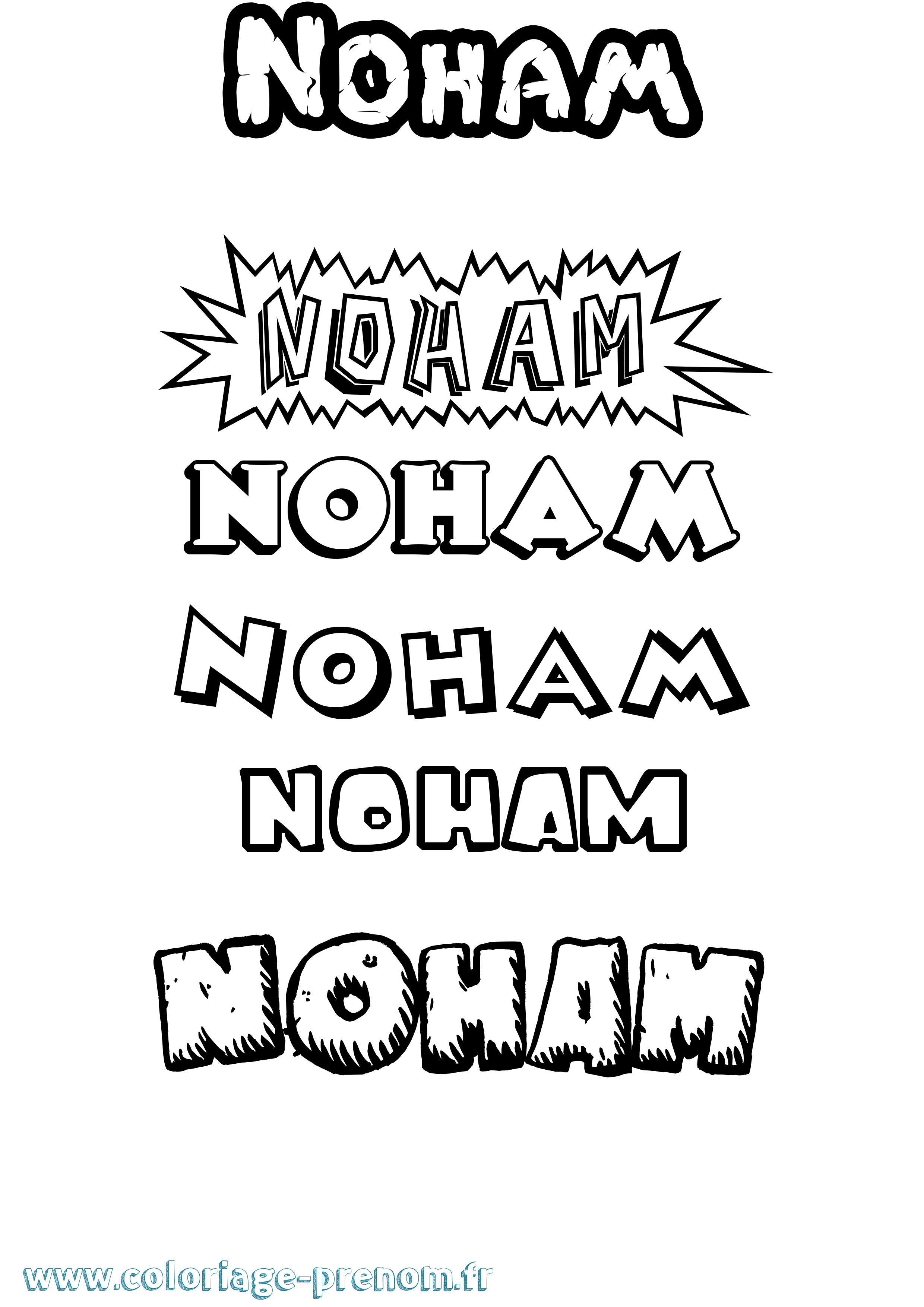 Coloriage prénom Noham