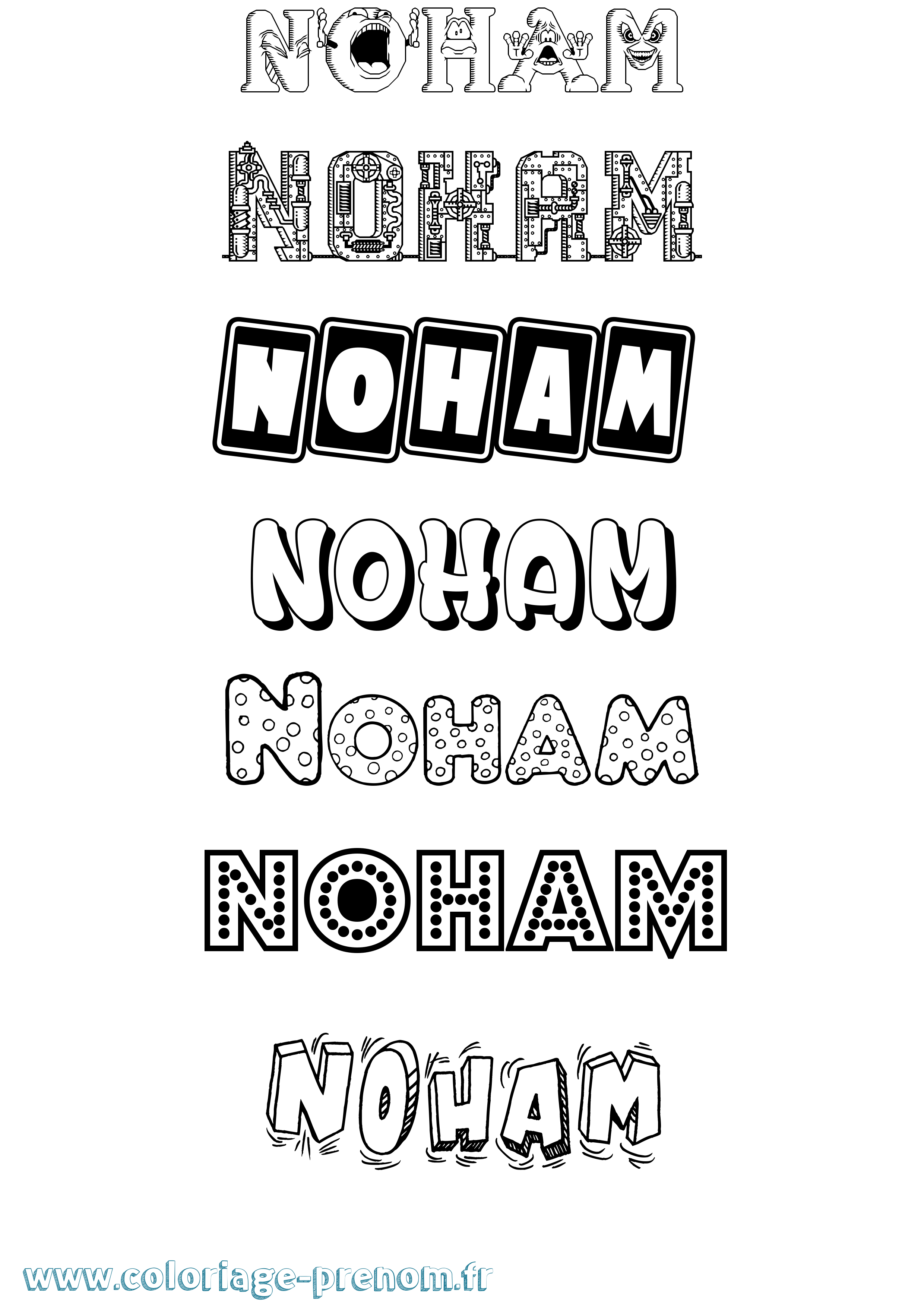 Coloriage prénom Noham