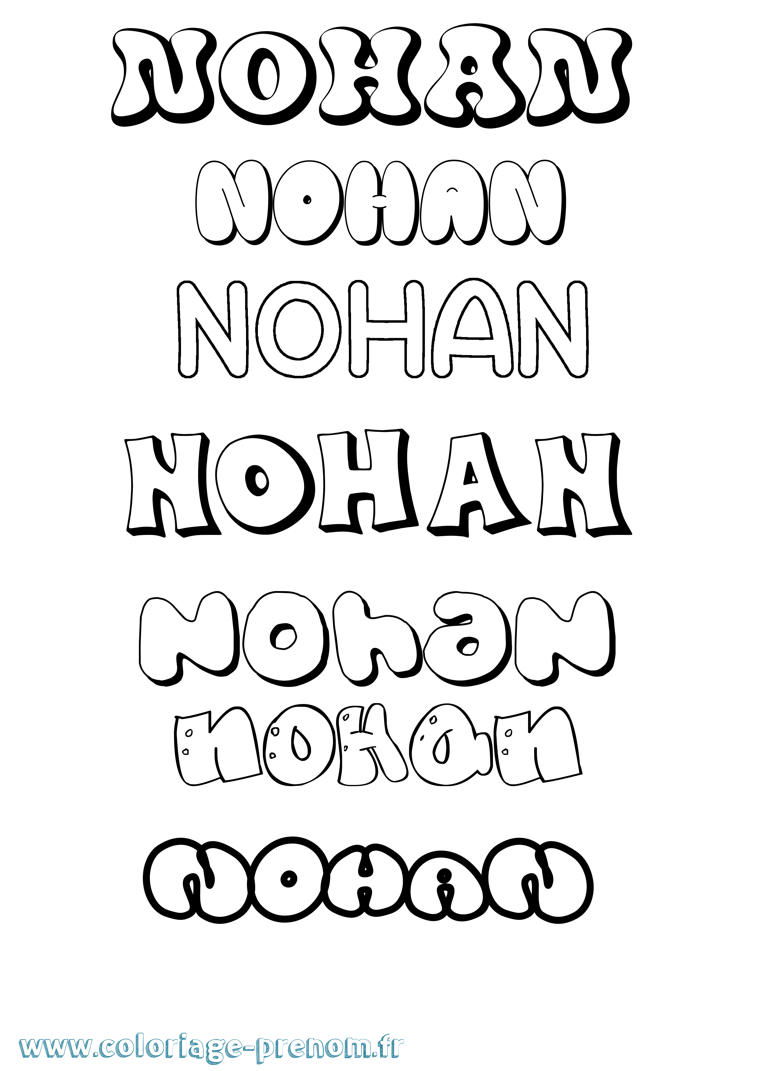 Coloriage prénom Nohan