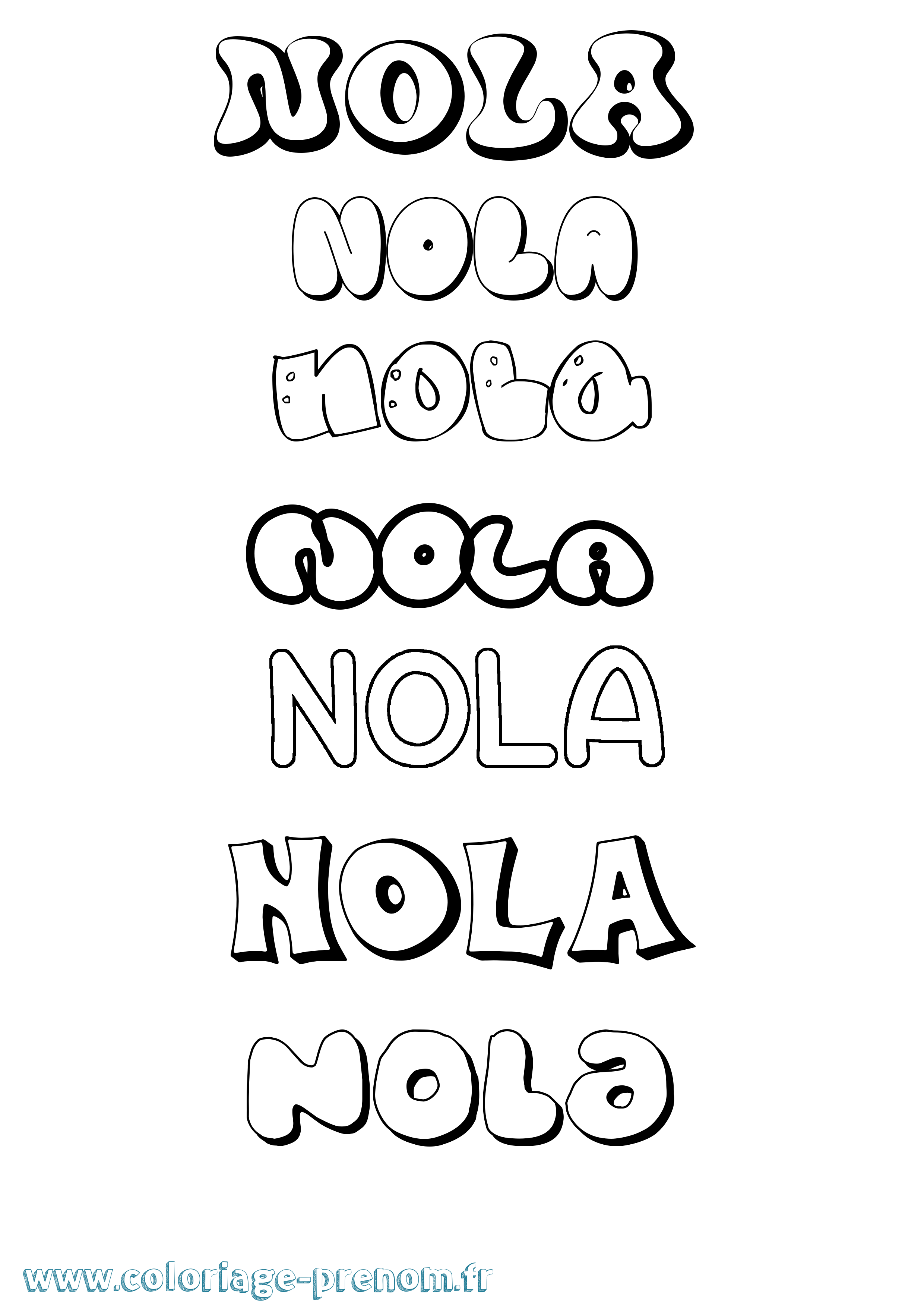 Coloriage Nola Bubble Coloriage prénom Nola Bubble