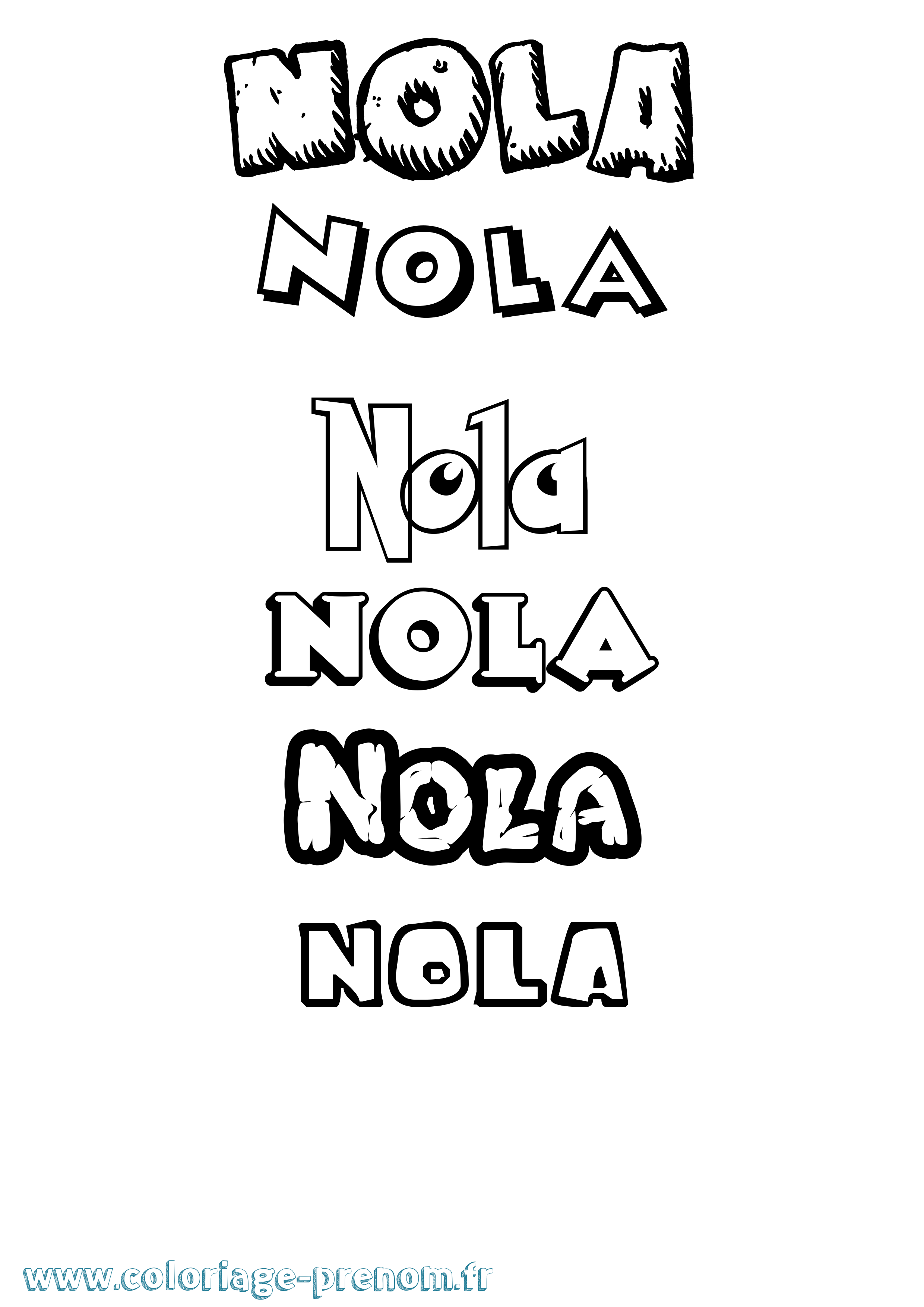 Coloriage Nola Dessin Animé Coloriage prénom Nola Dessin Animé