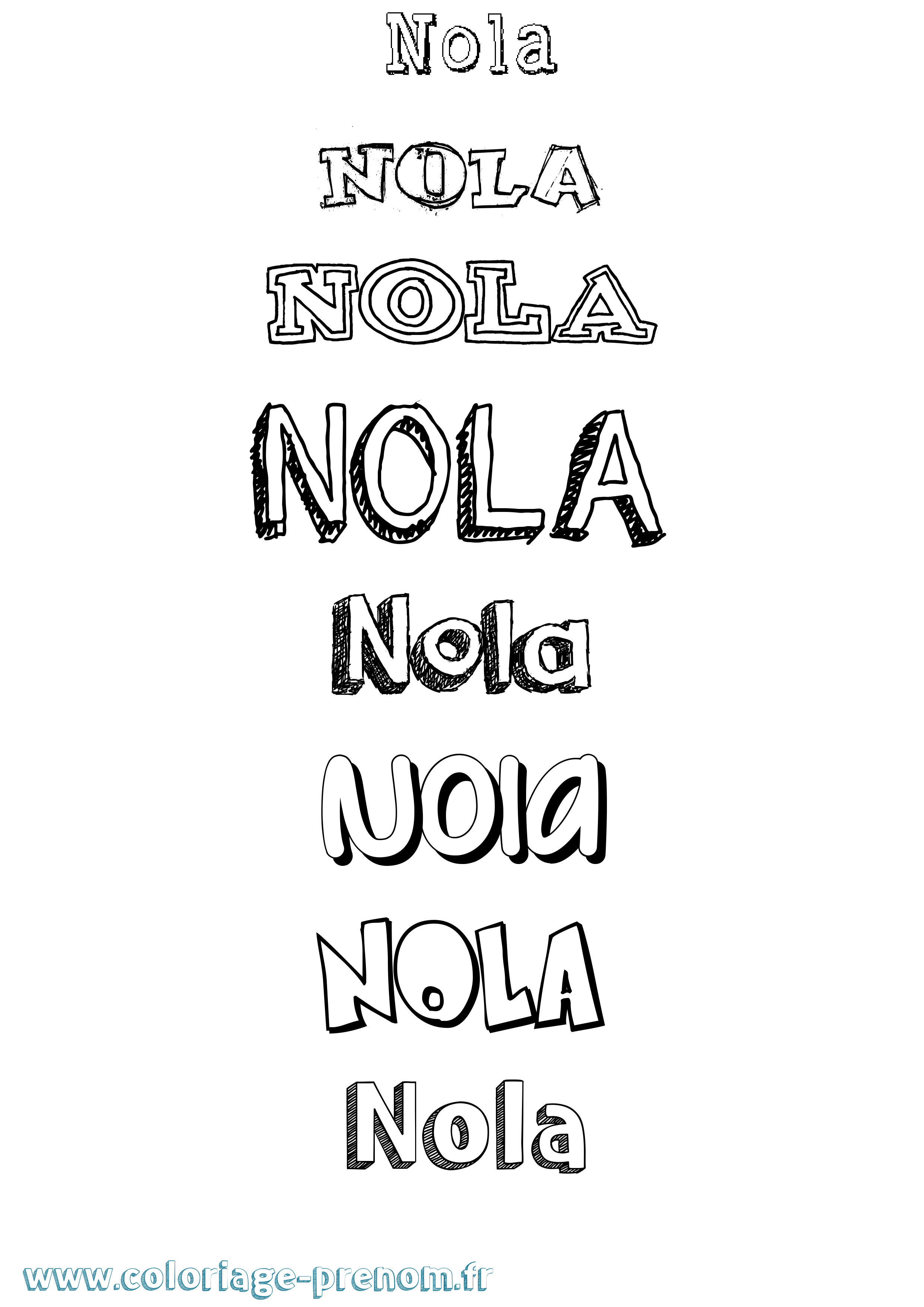 Coloriage Nola Dessiné Coloriage prénom Nola Dessiné