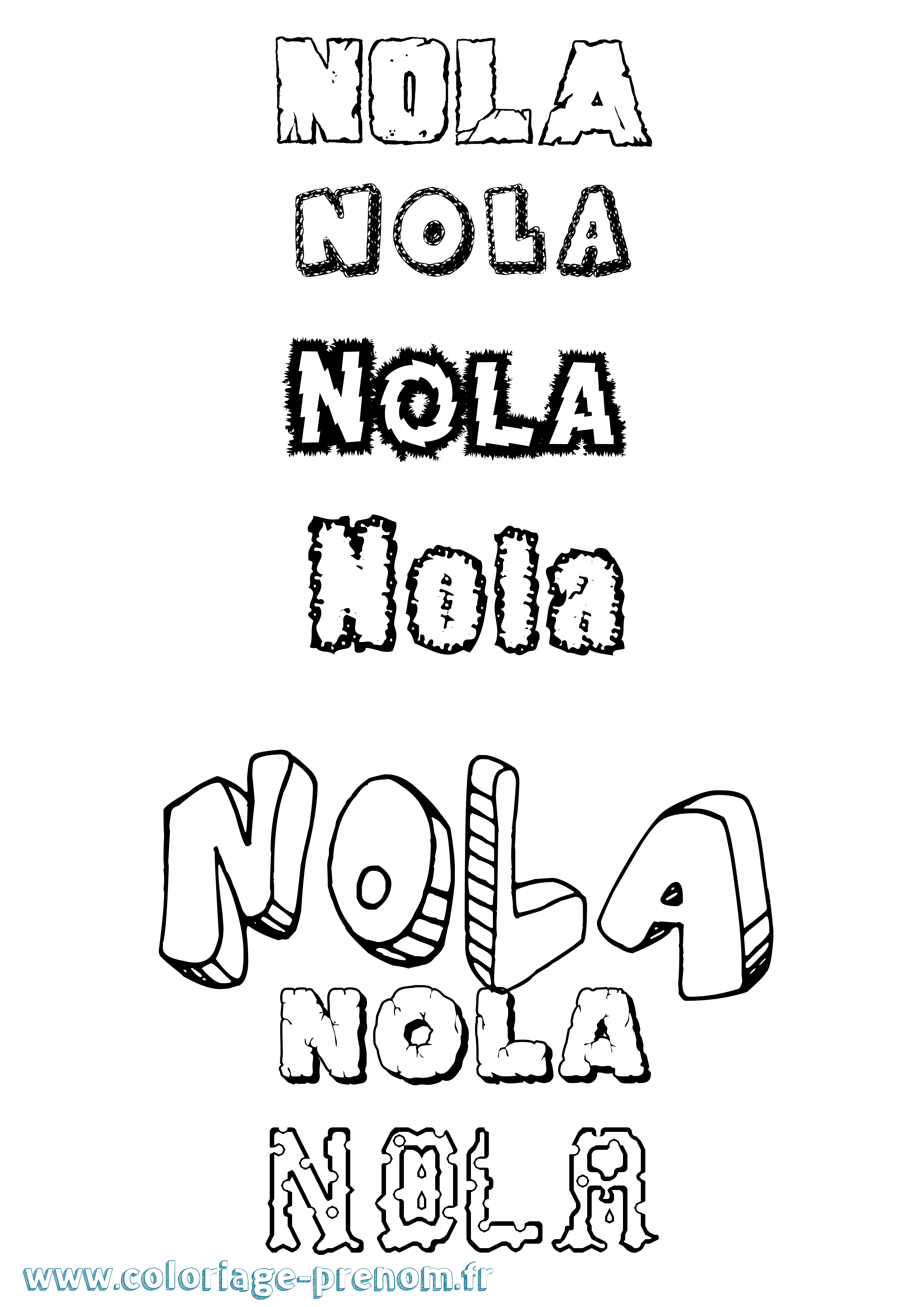 Coloriage Nola Destructuré Coloriage prénom Nola Destructuré