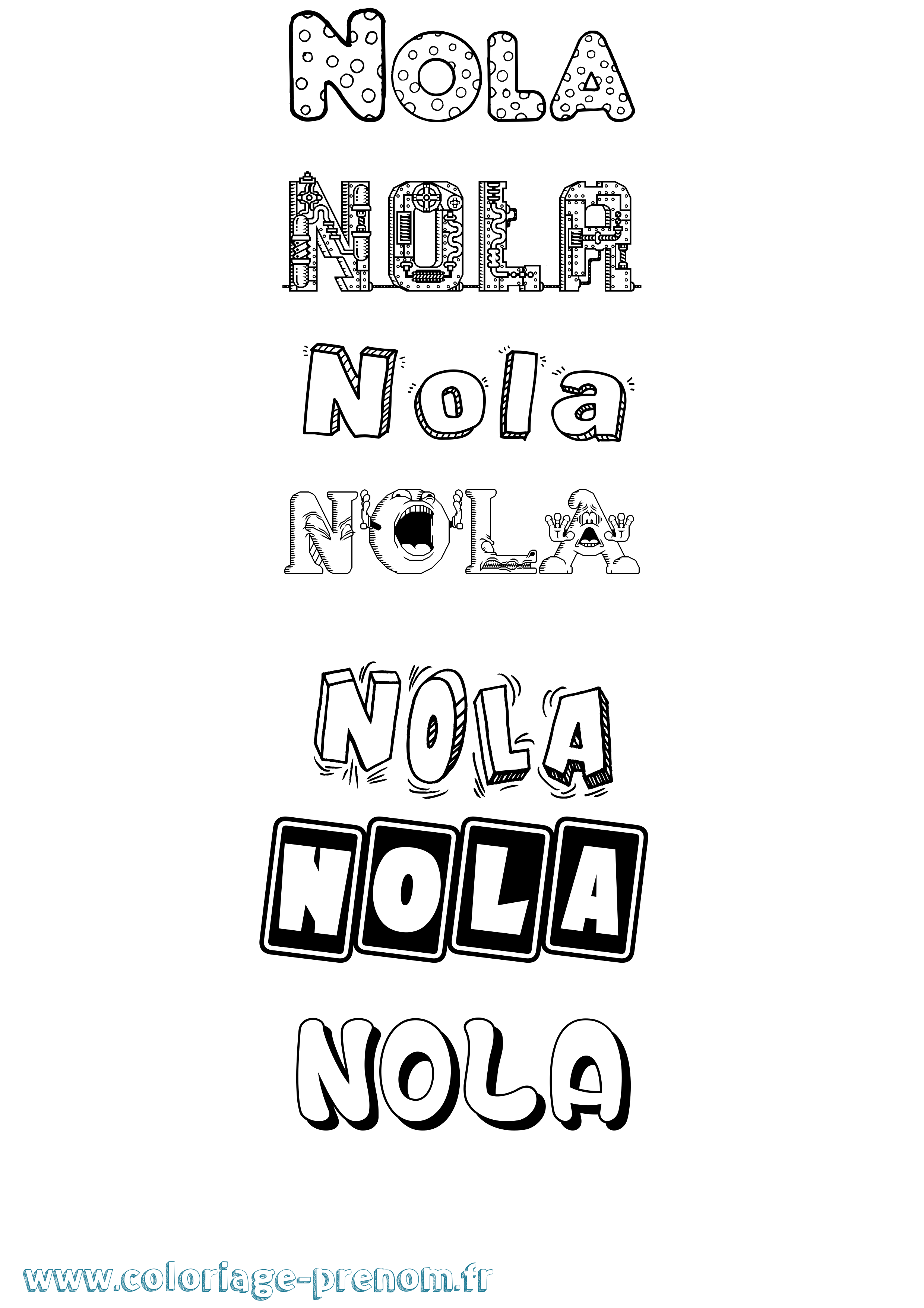Coloriage Nola Fun Coloriage prénom Nola Fun