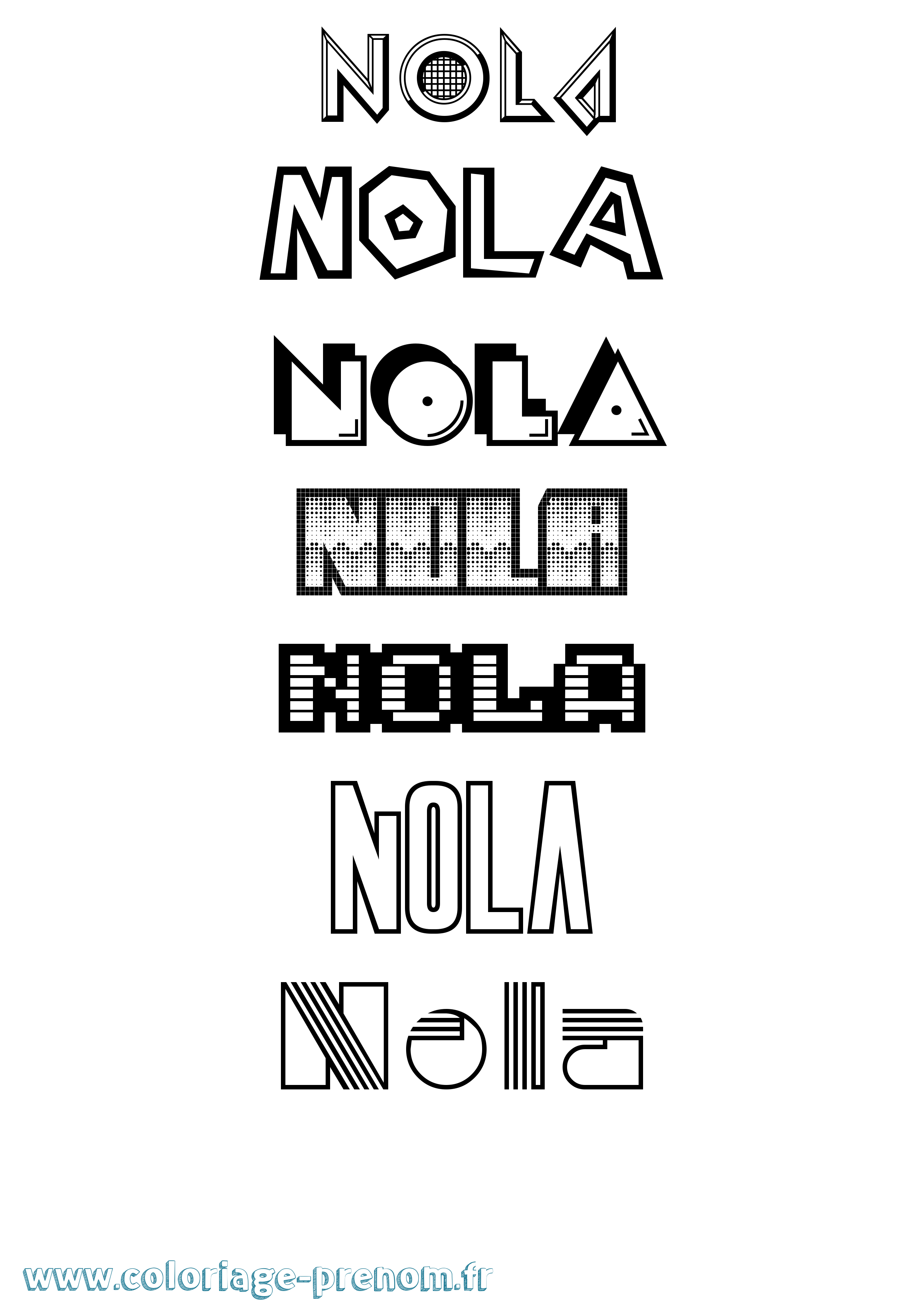 Coloriage prénom Nola