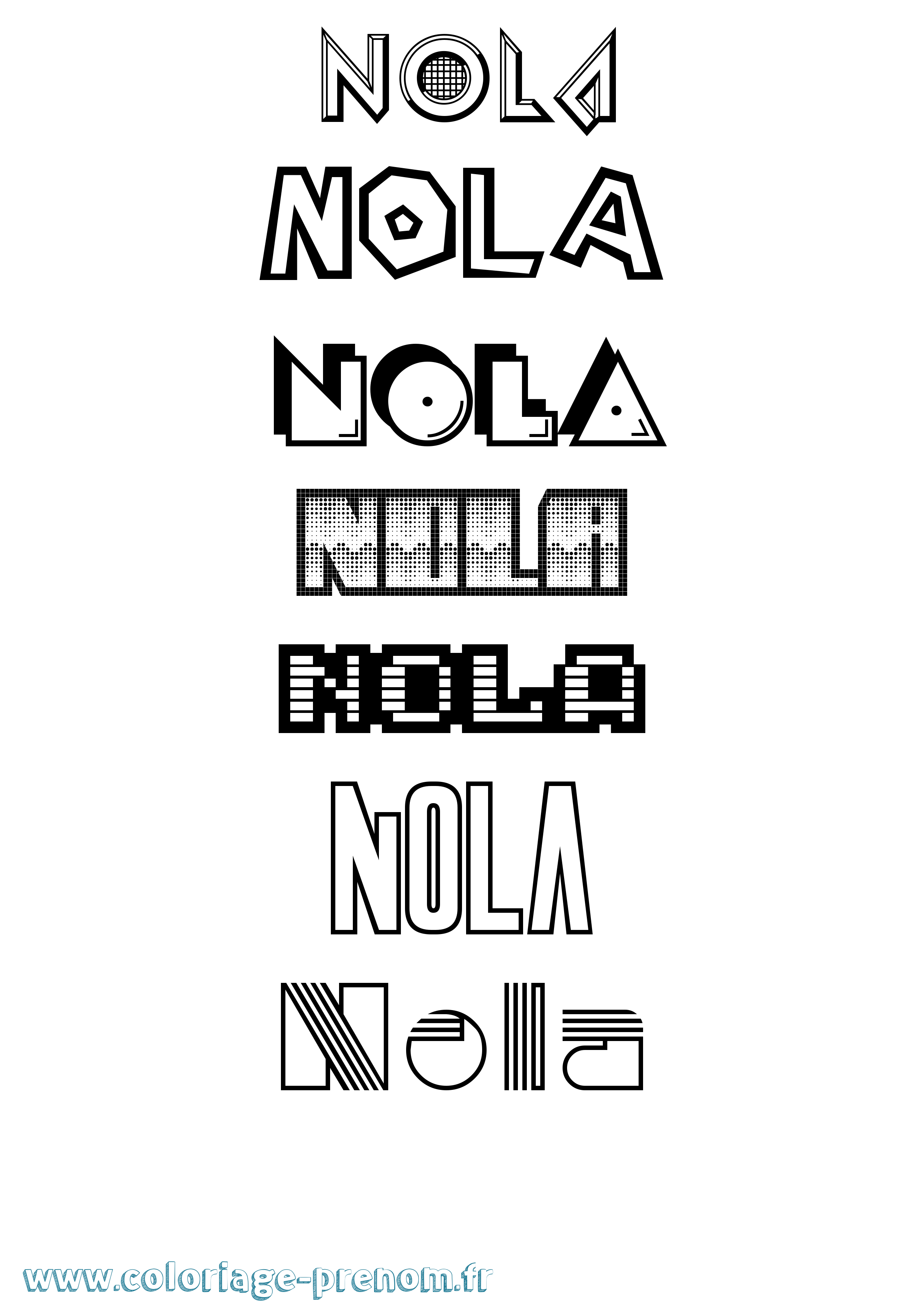 Coloriage Nola Jeux Vidéos Coloriage prénom Nola Jeux Vidéos