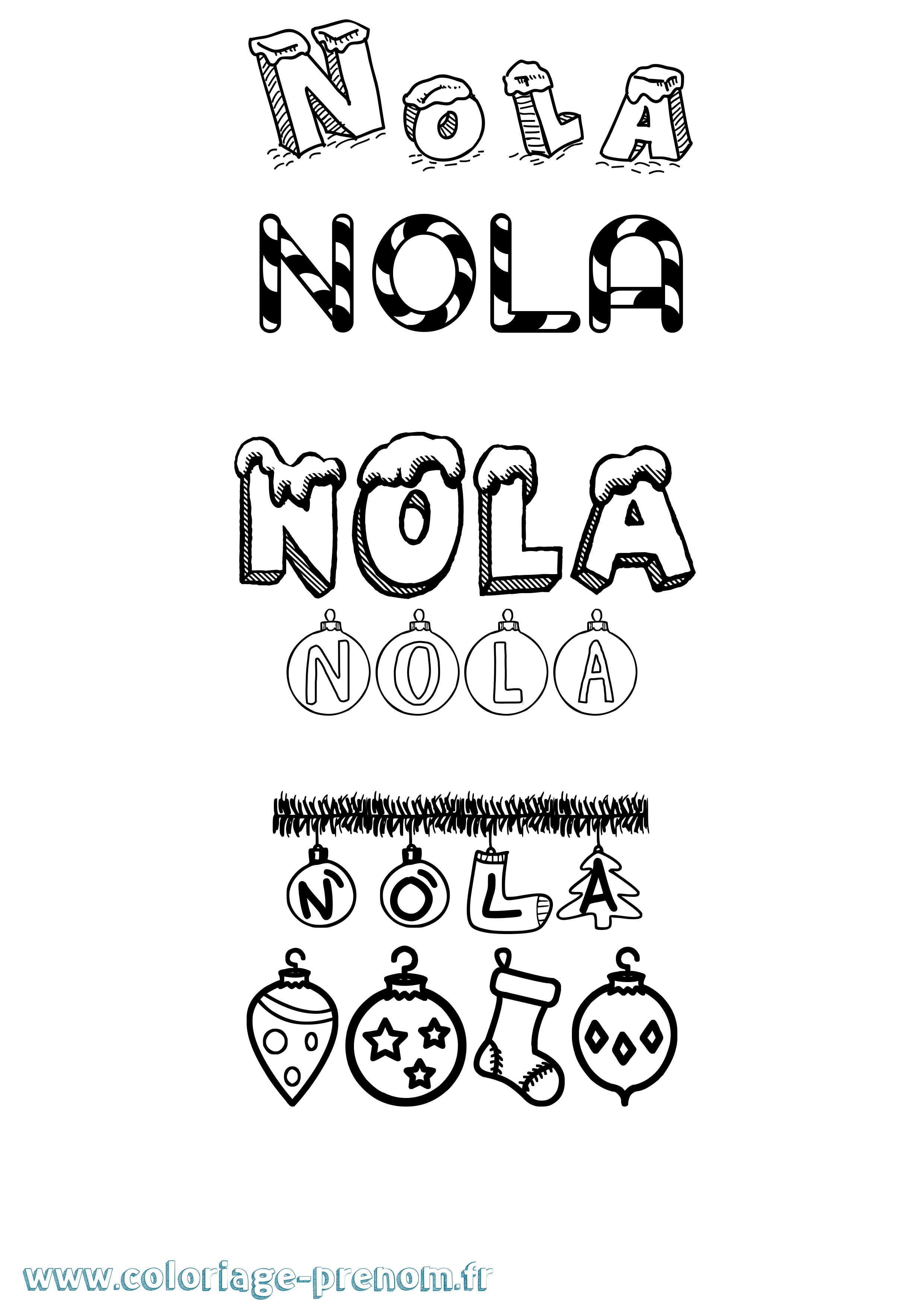 Coloriage Nola Noël Coloriage prénom Nola Noël
