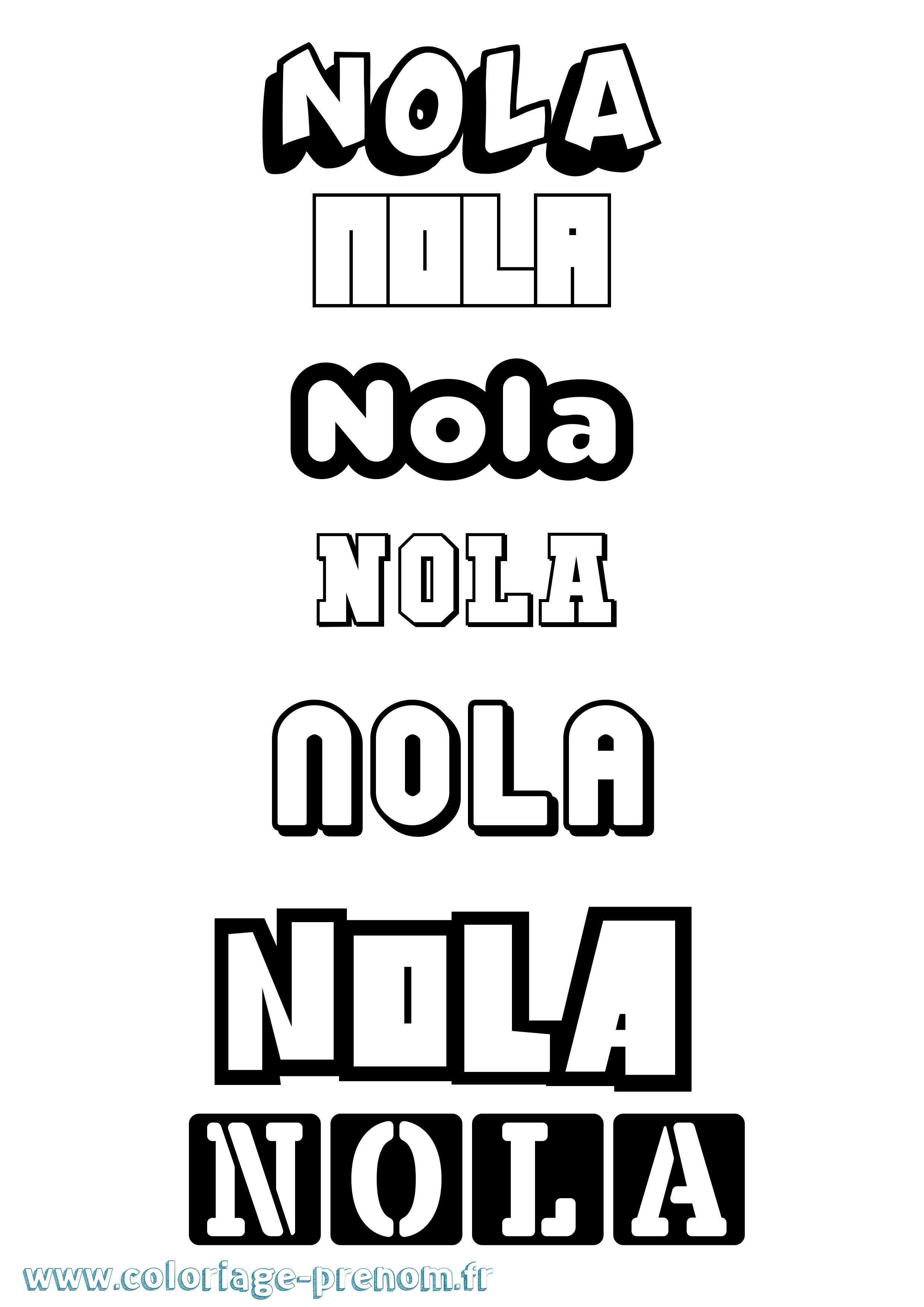 Coloriage Nola Simple Coloriage prénom Nola Simple