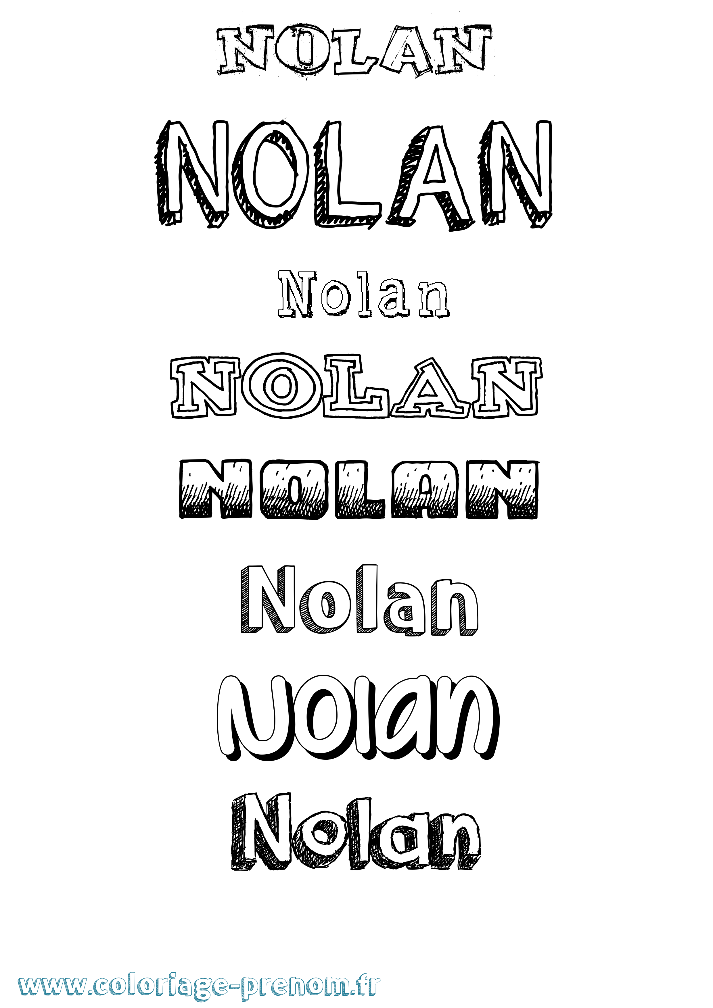 Coloriage prénom Nolan Dessiné