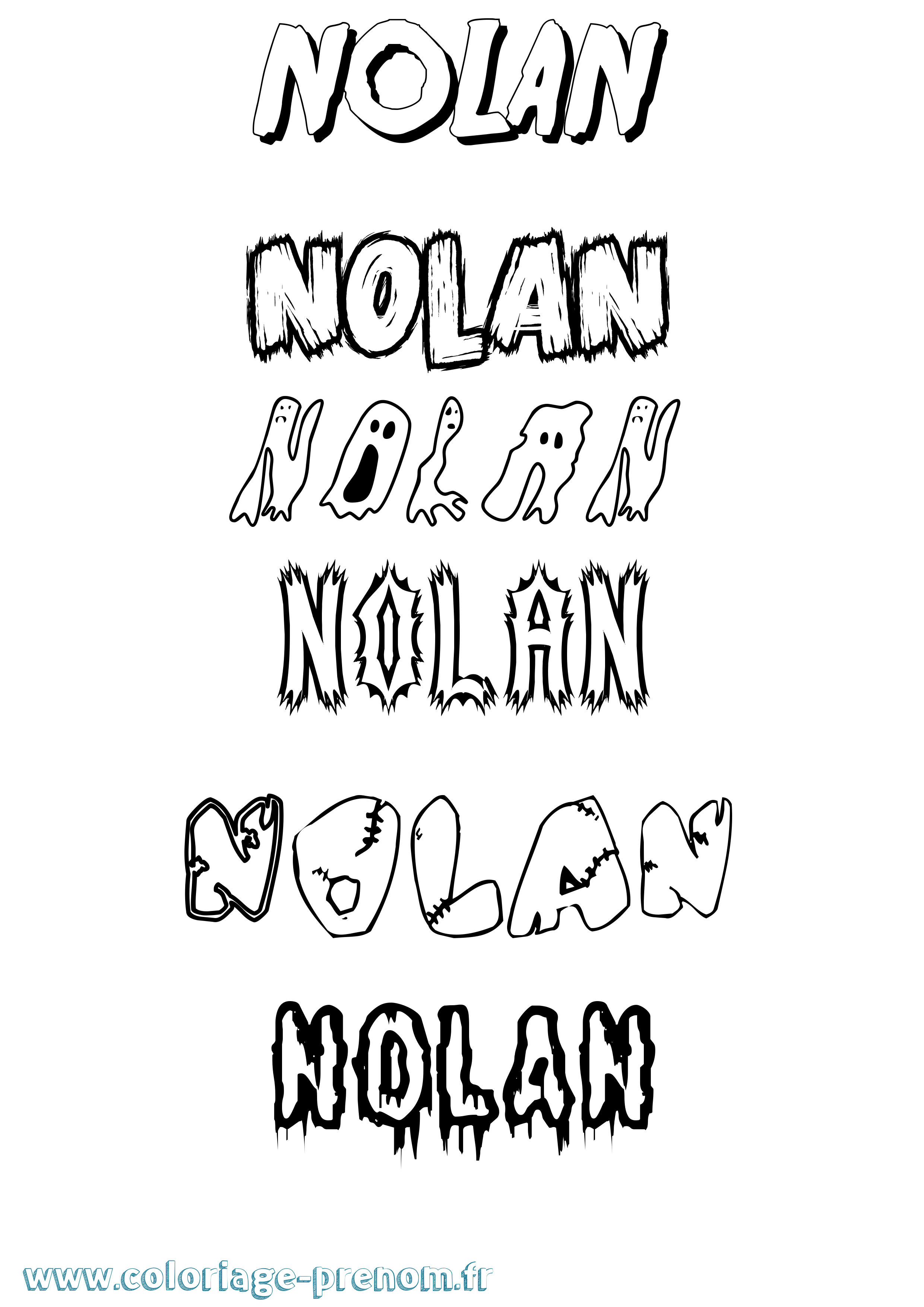 Coloriage prénom Nolan Frisson