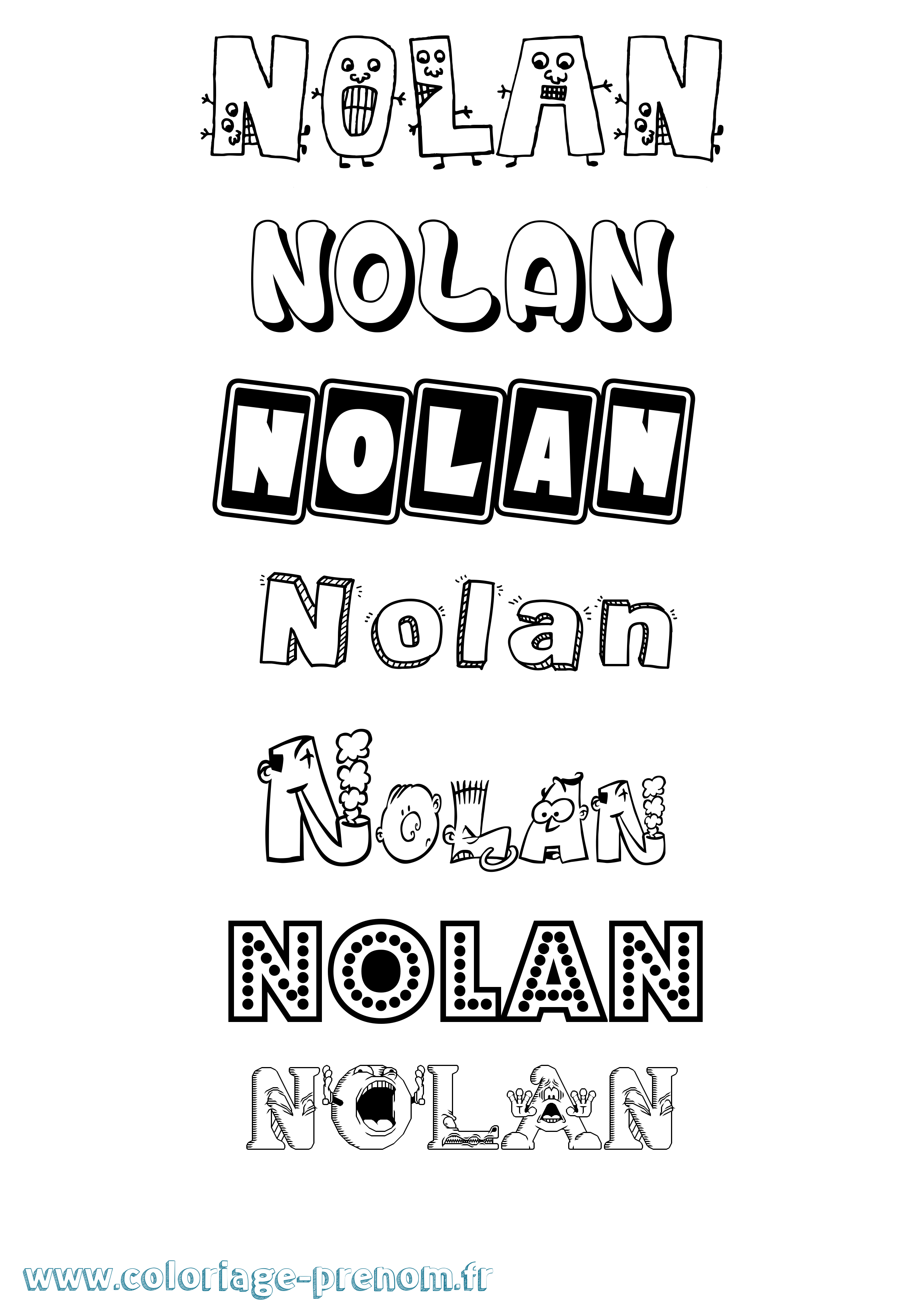 Coloriage prénom Nolan Fun