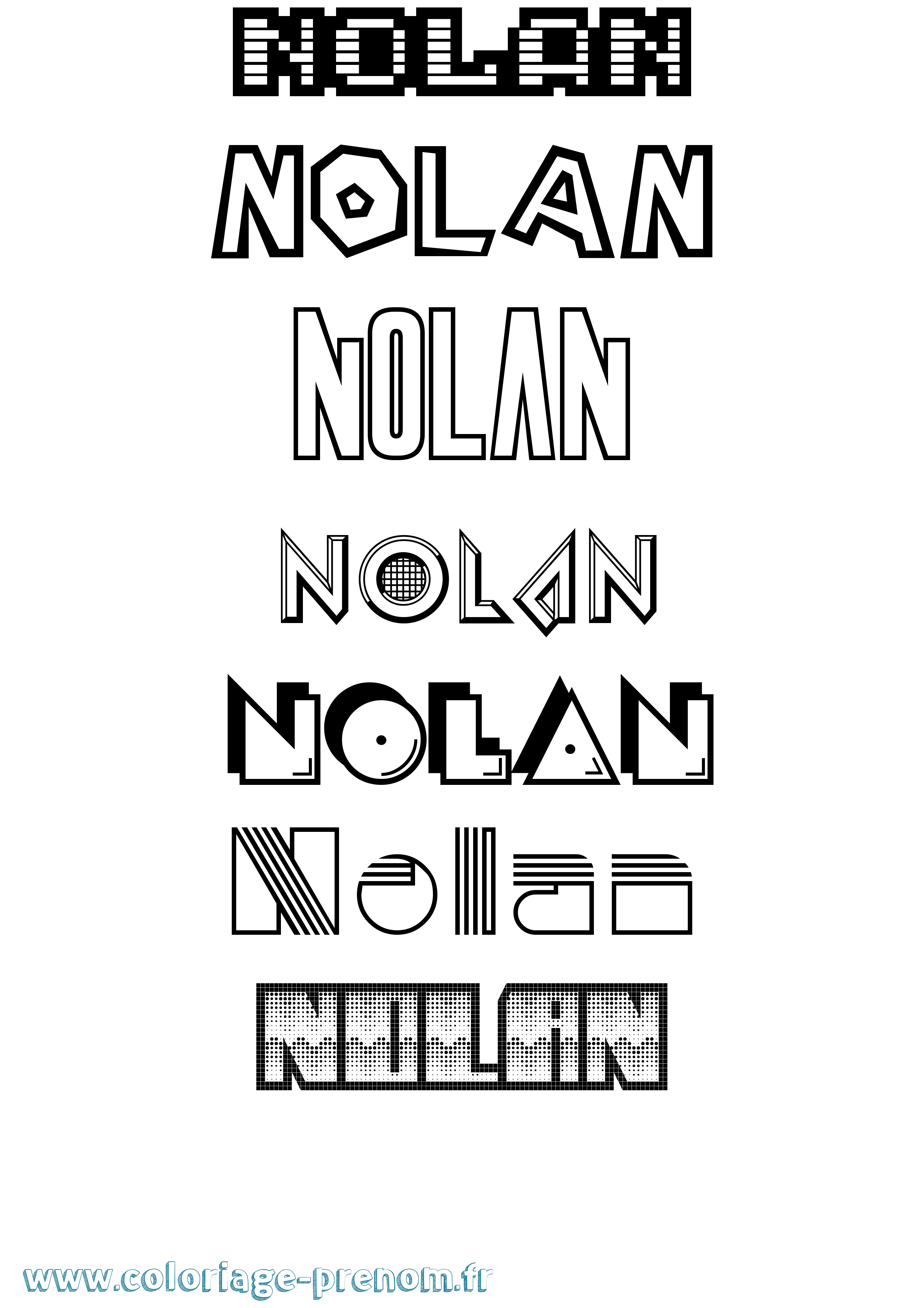 Coloriage prénom Nolan Jeux Vidéos