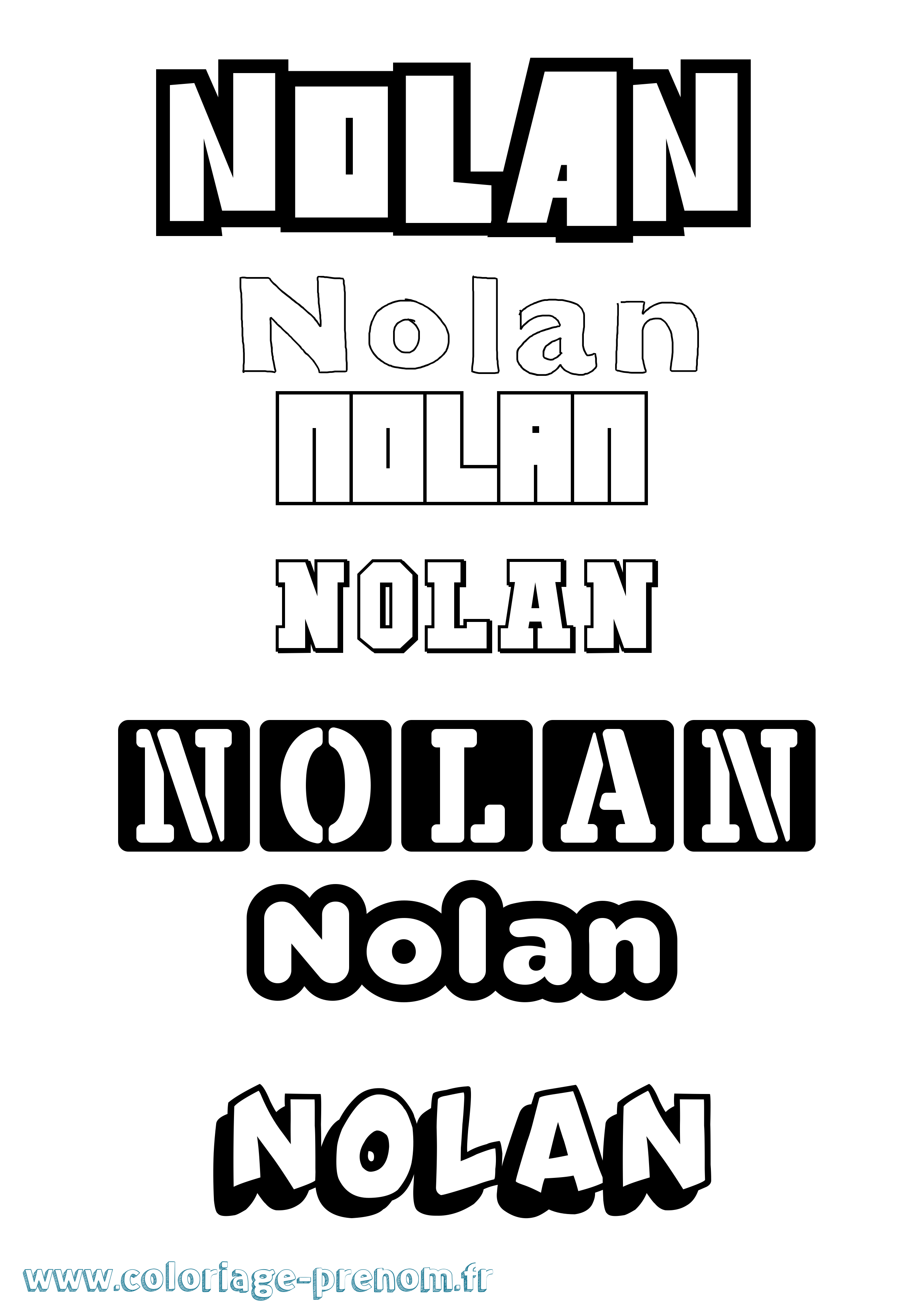 Coloriage prénom Nolan Simple