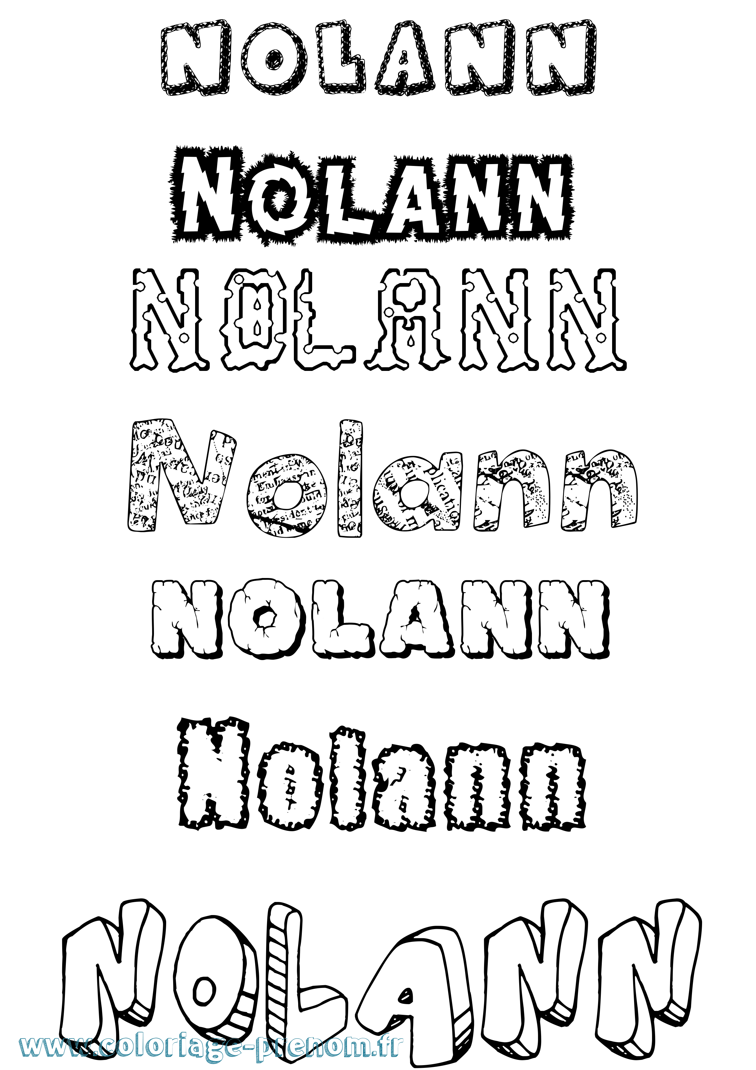 Coloriage prénom Nolann Destructuré