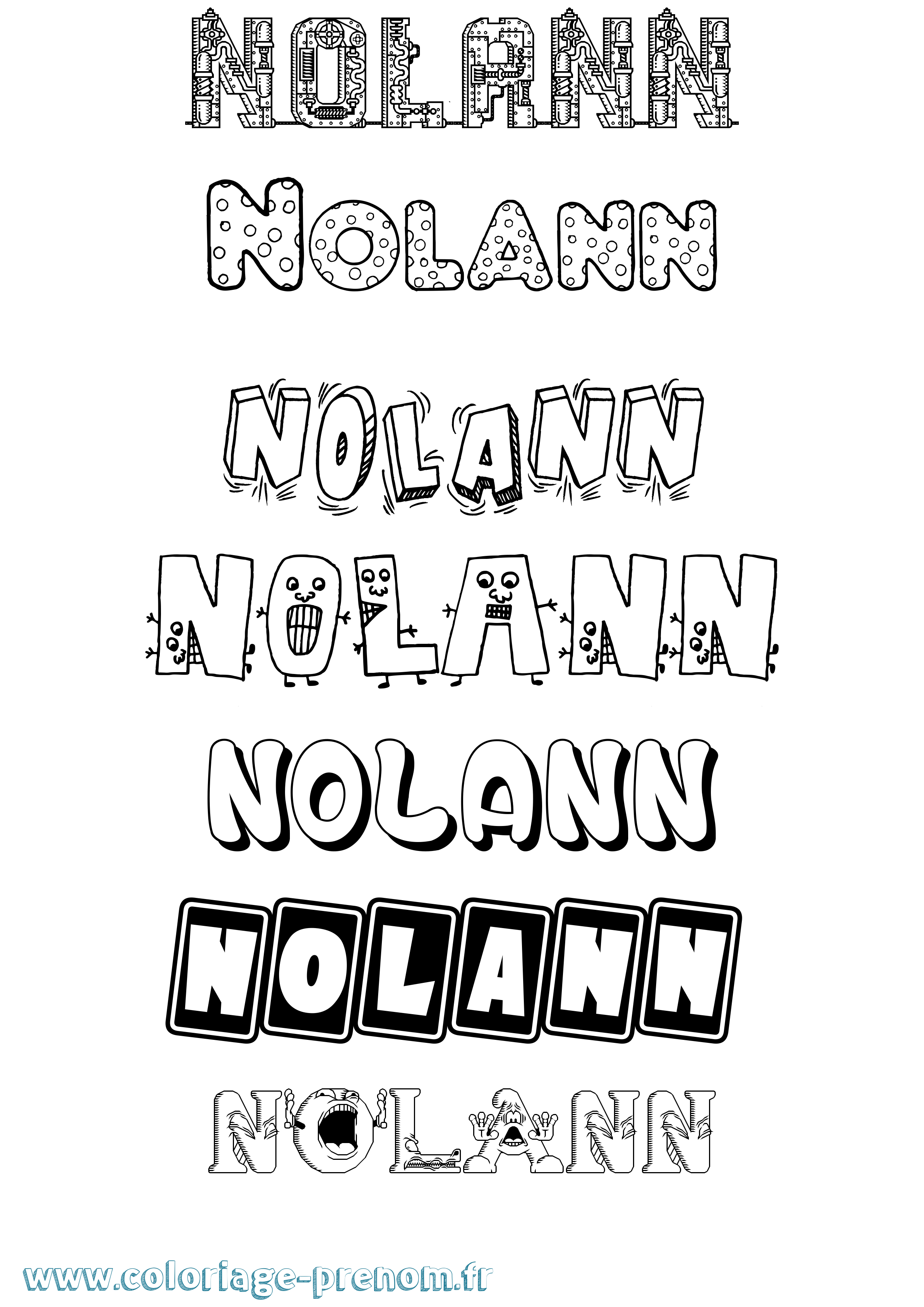 Coloriage prénom Nolann Fun