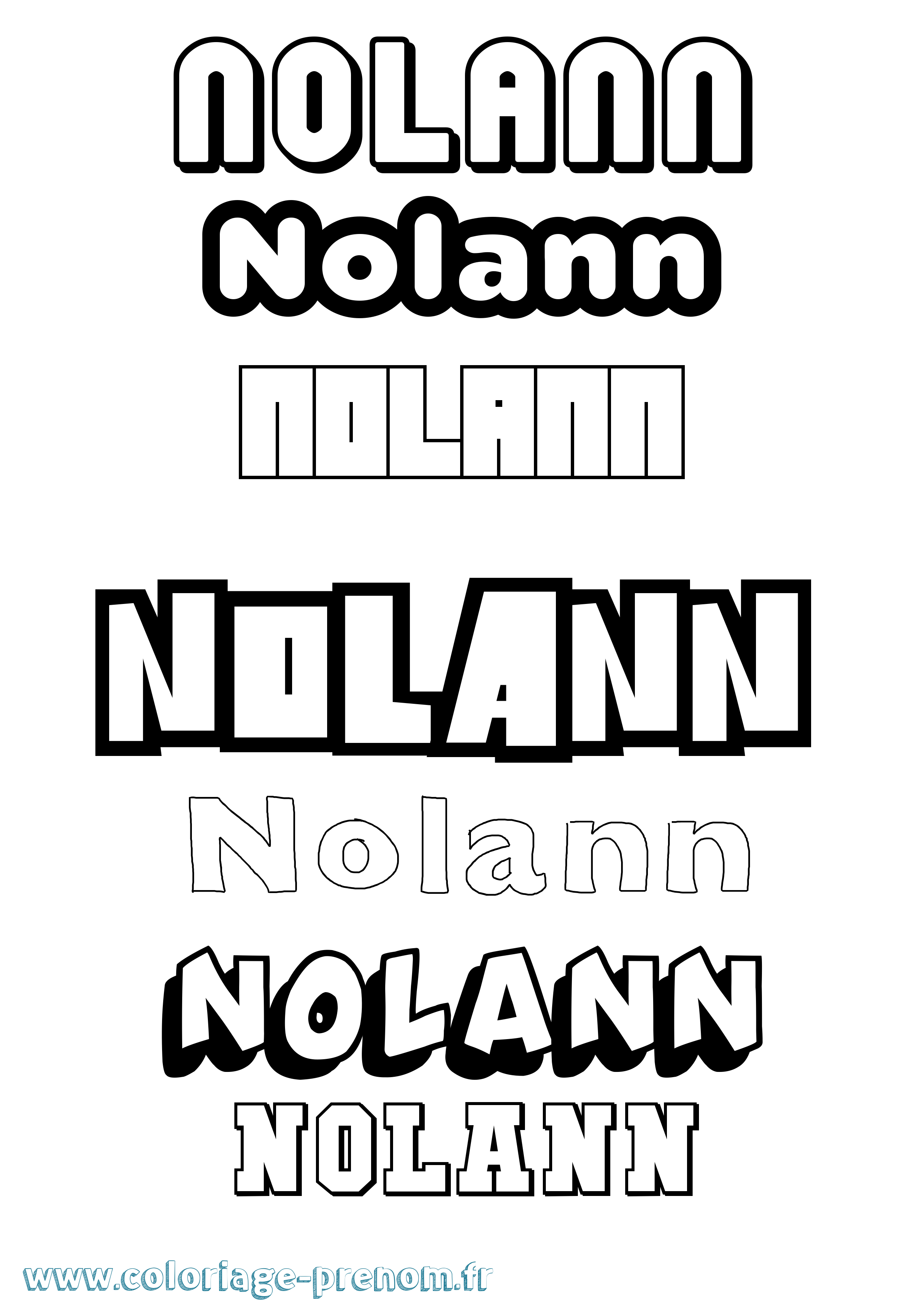 Coloriage prénom Nolann Simple