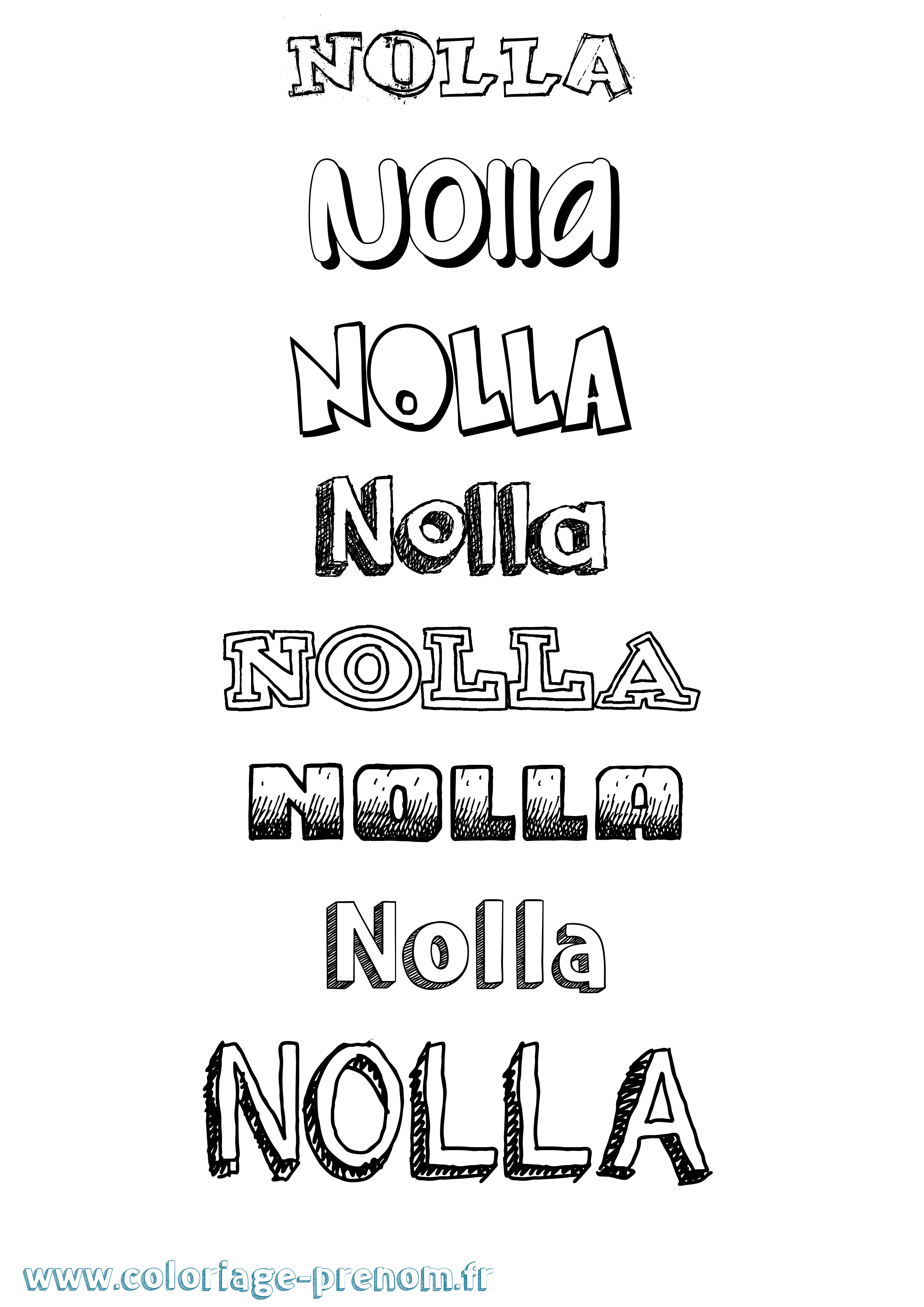 Coloriage prénom Nolla Dessiné