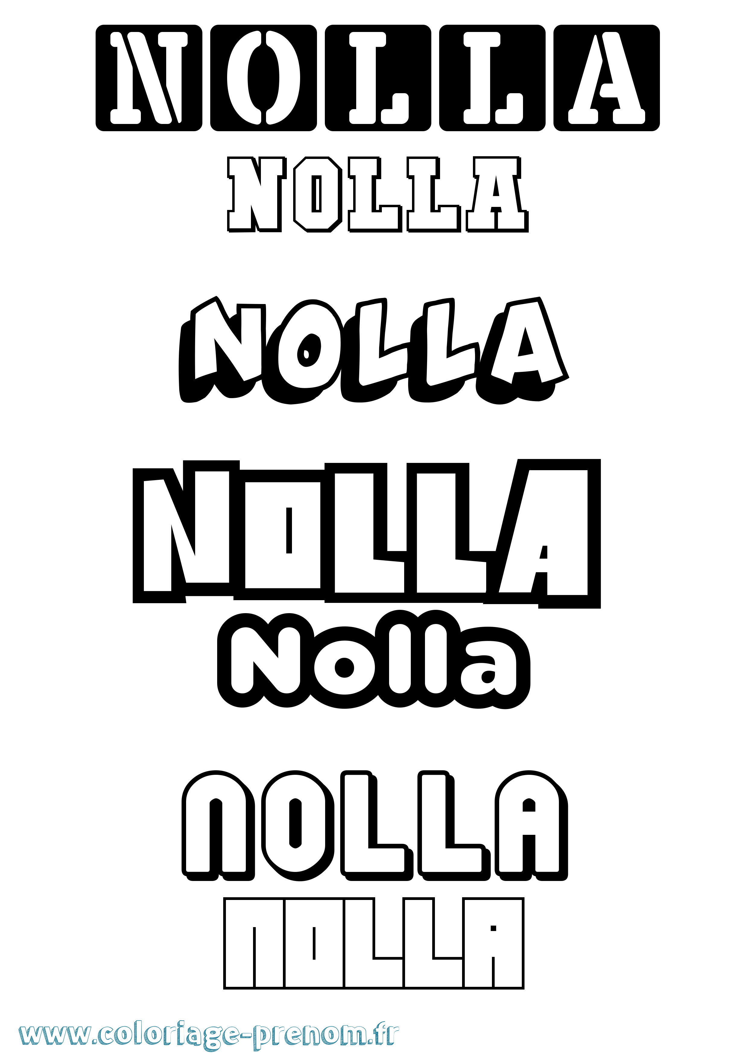 Coloriage prénom Nolla Simple
