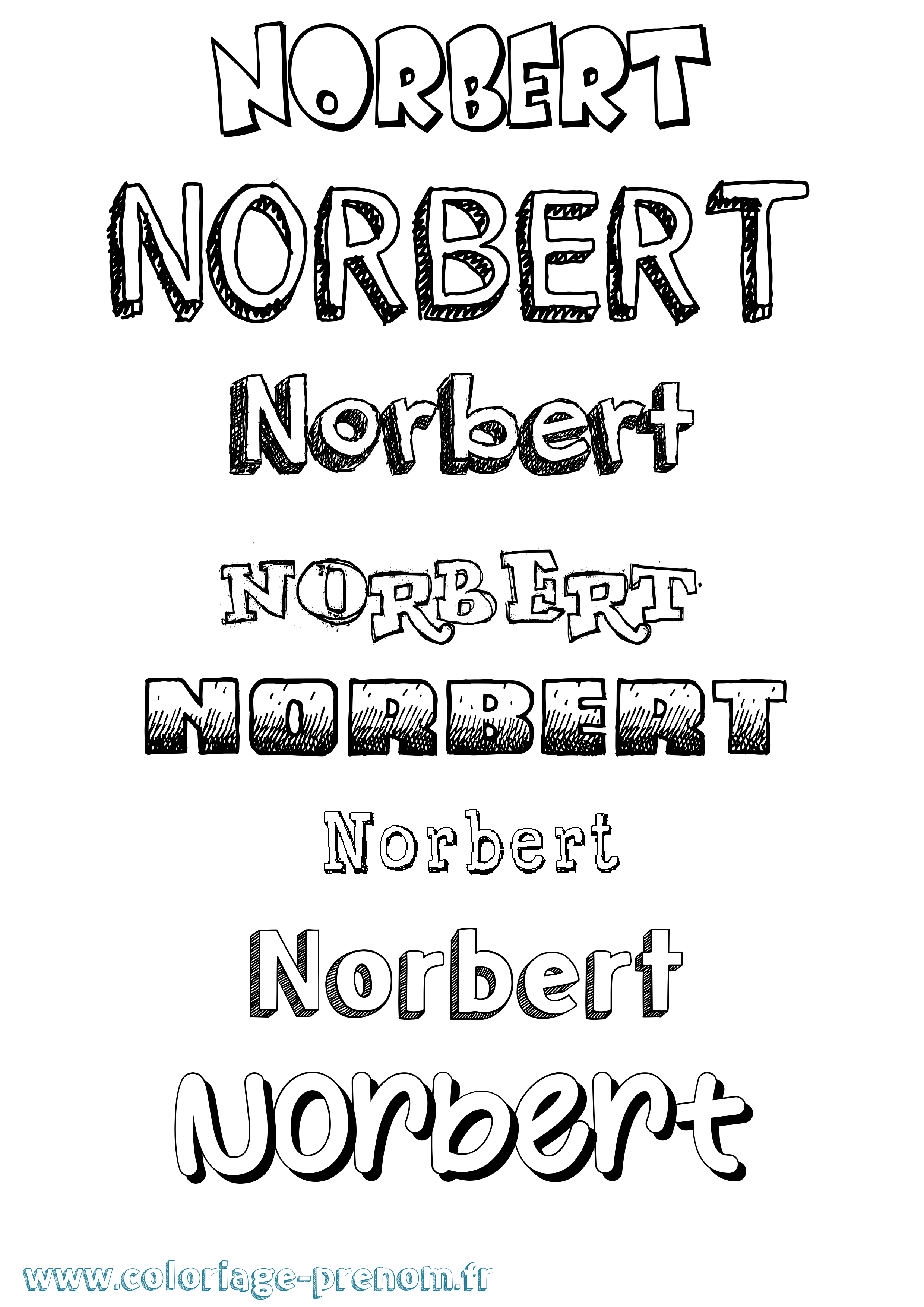 Coloriage prénom Norbert Dessiné