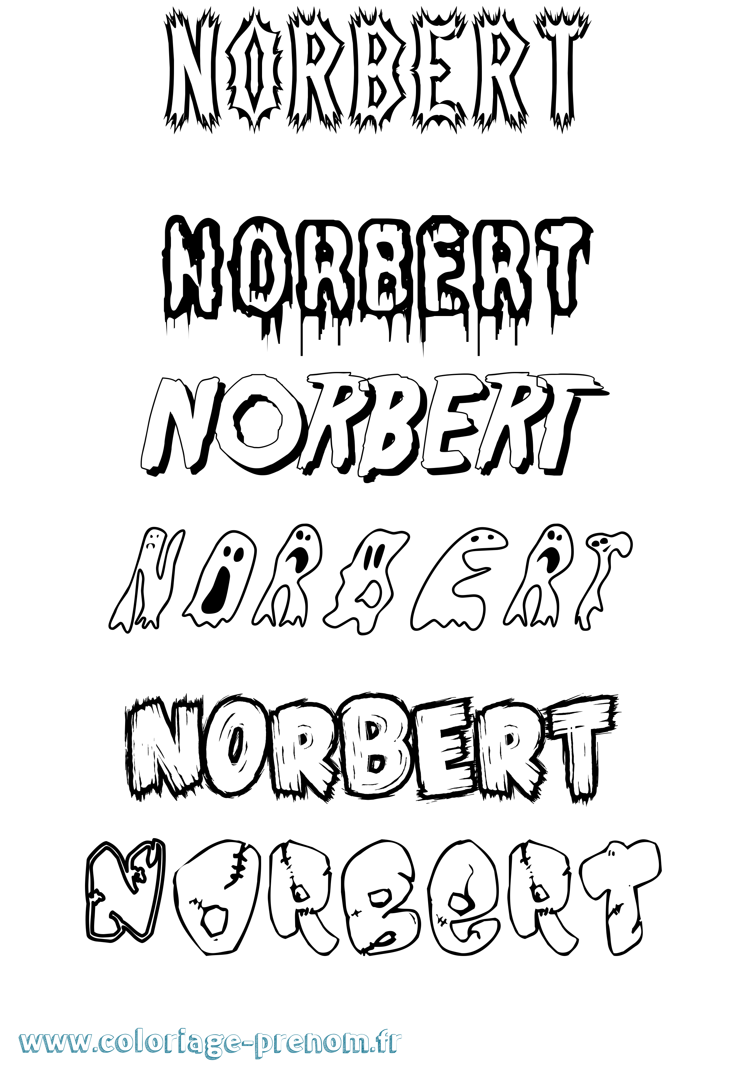 Coloriage prénom Norbert Frisson
