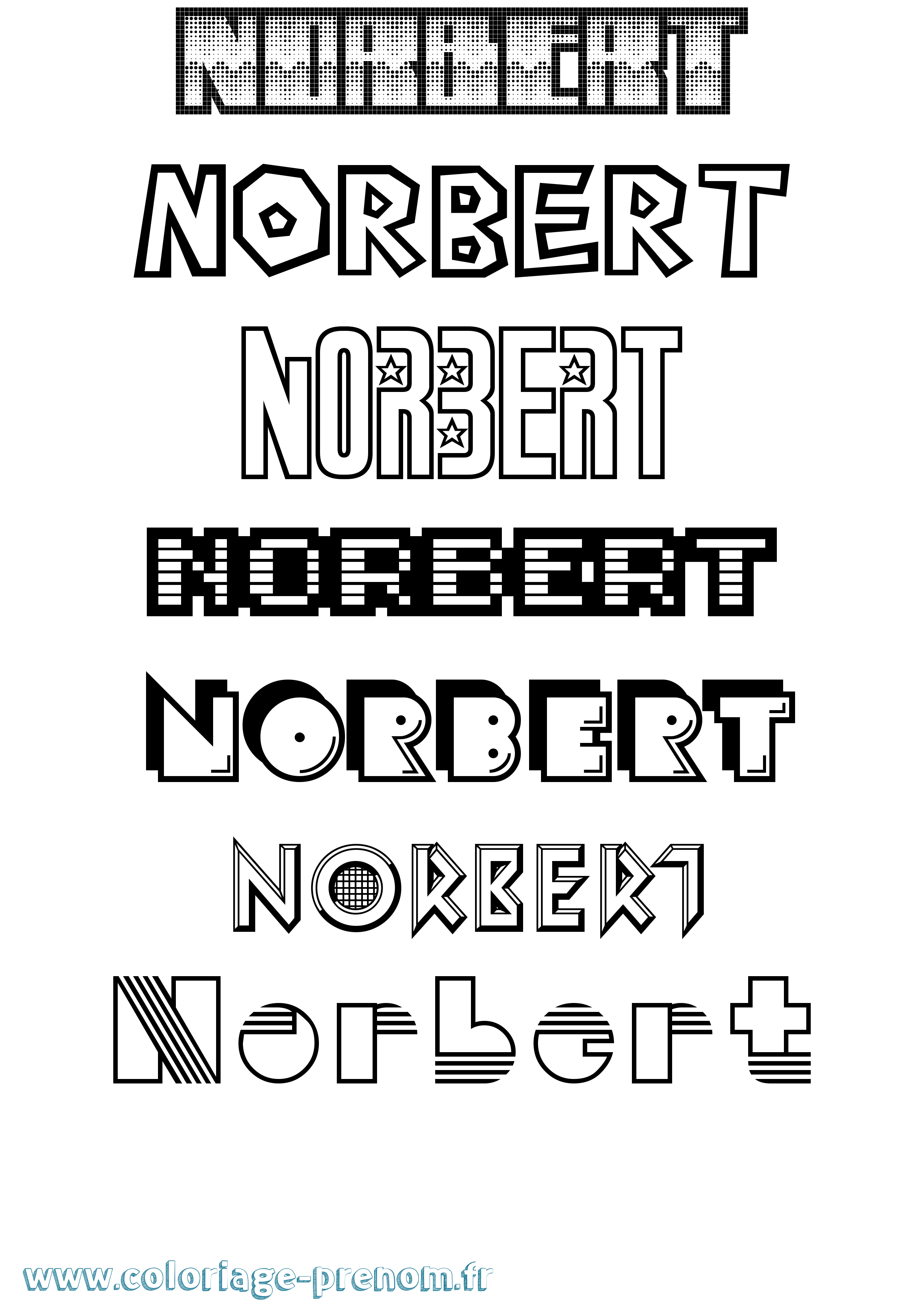 Coloriage prénom Norbert Jeux Vidéos