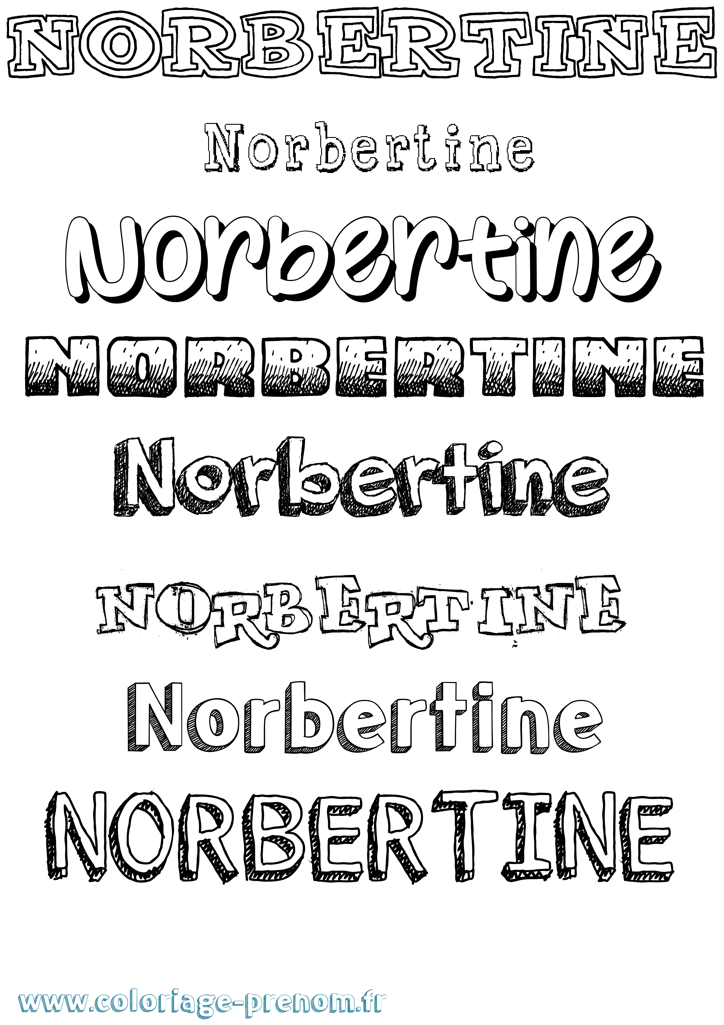 Coloriage Norbertine Dessiné Coloriage prénom Norbertine Dessiné