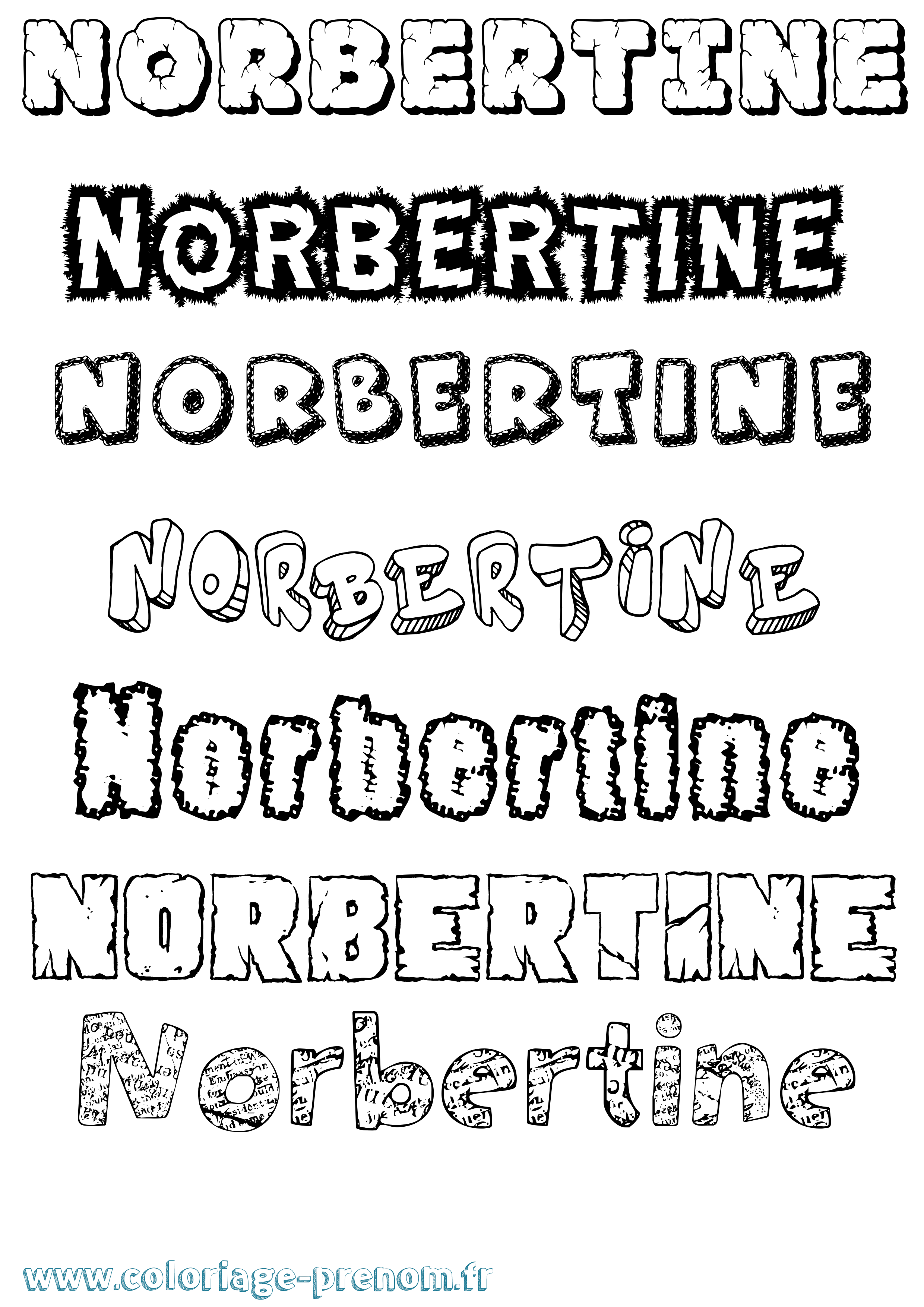 Coloriage prénom Norbertine Destructuré