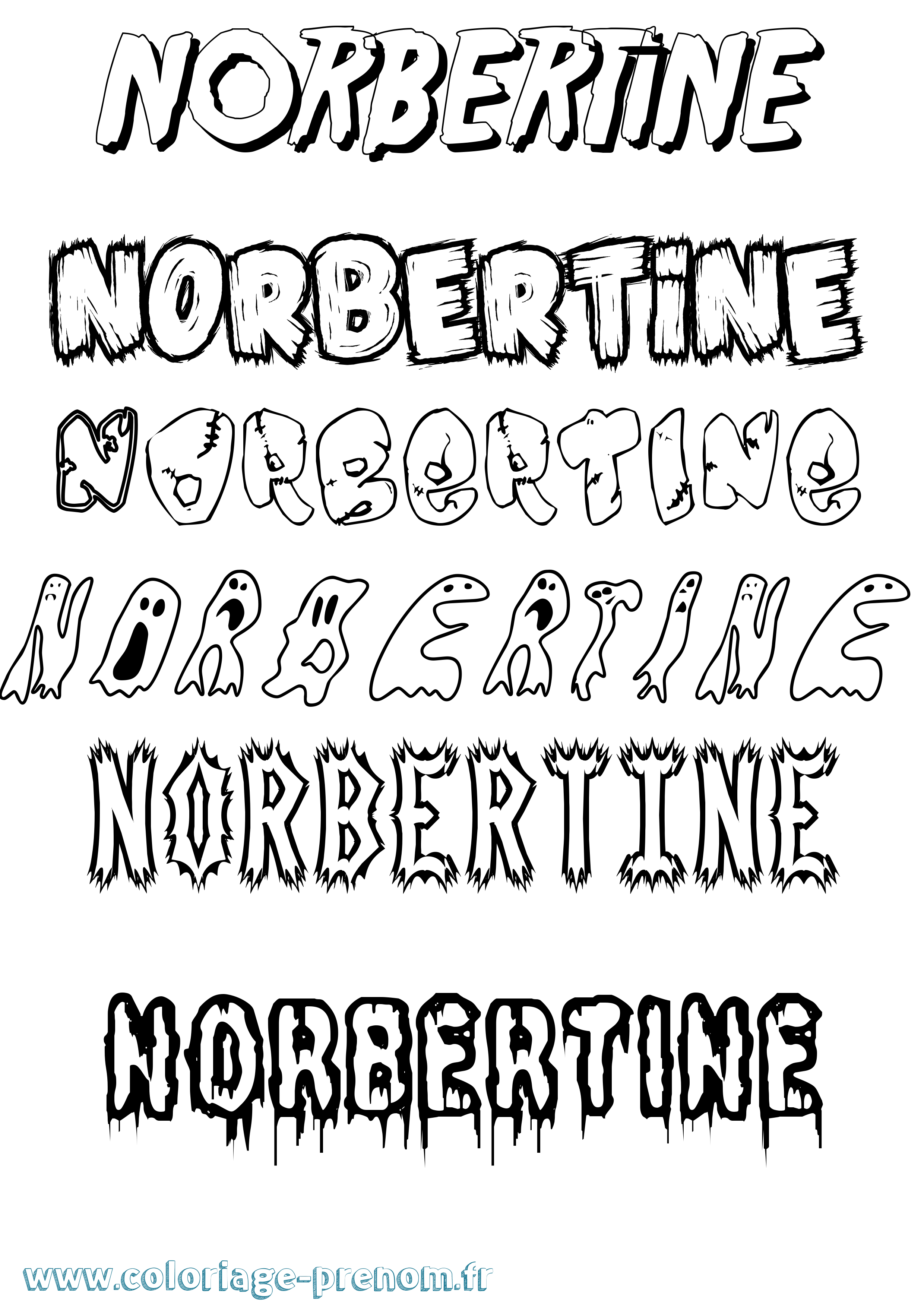 Coloriage prénom Norbertine Frisson