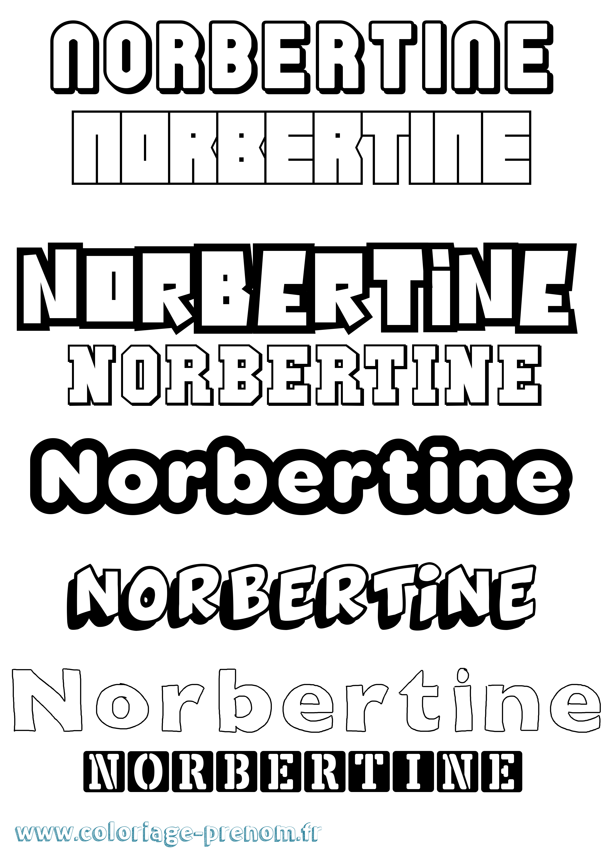 Coloriage prénom Norbertine Simple