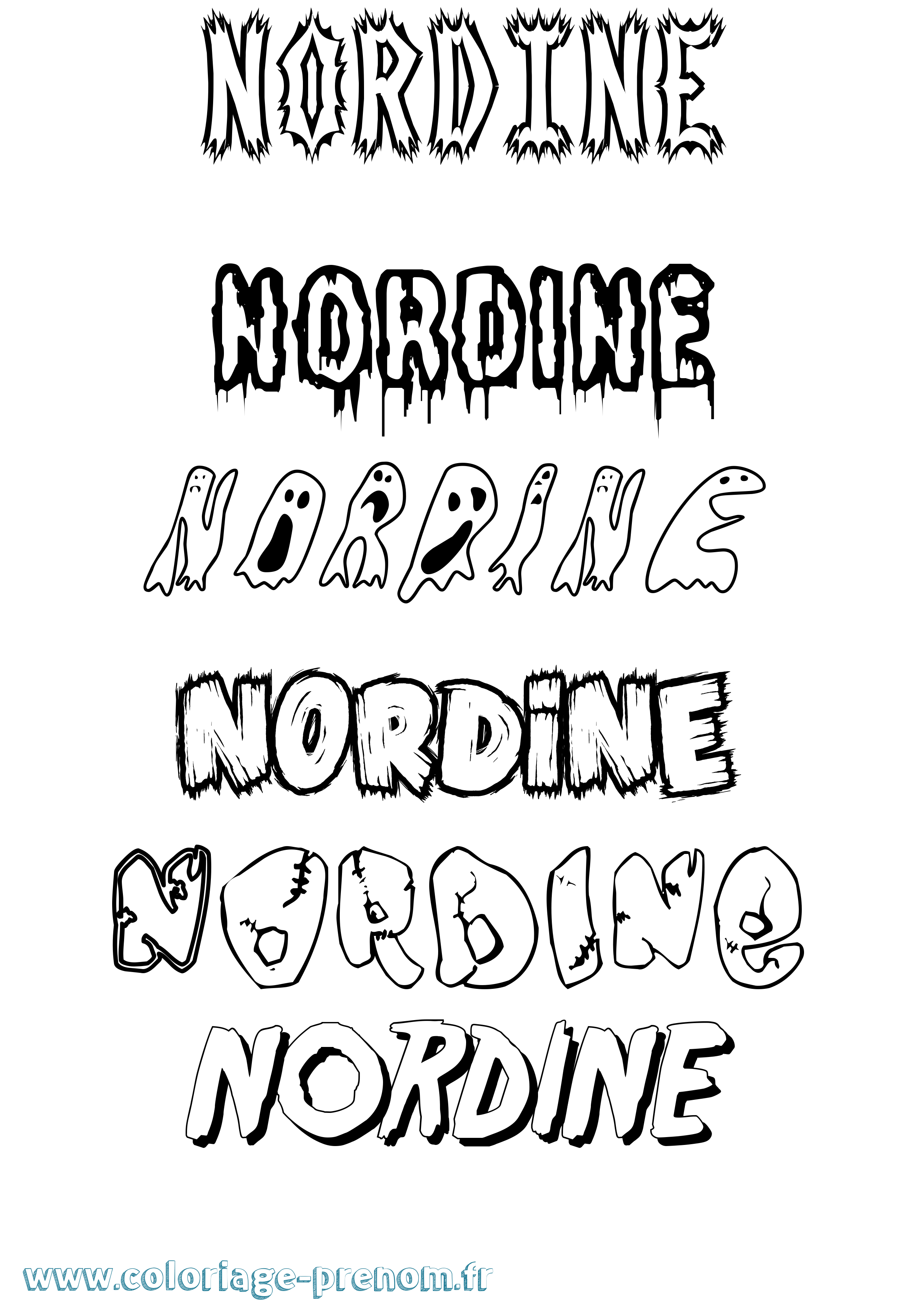 Coloriage prénom Nordine Frisson