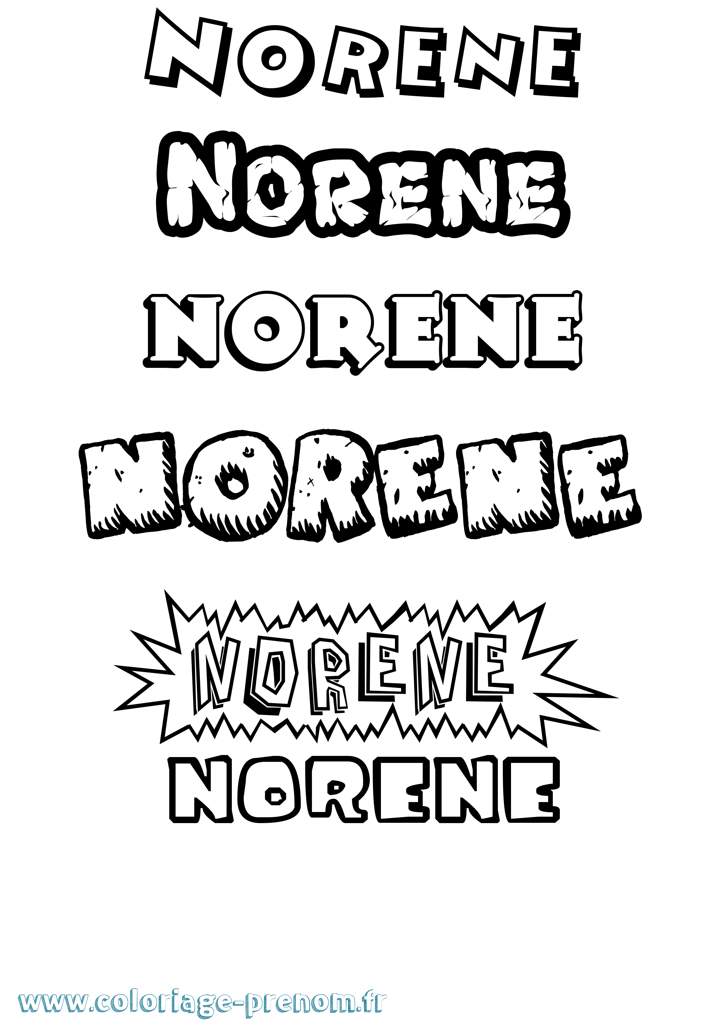 Coloriage prénom Norene Dessin Animé