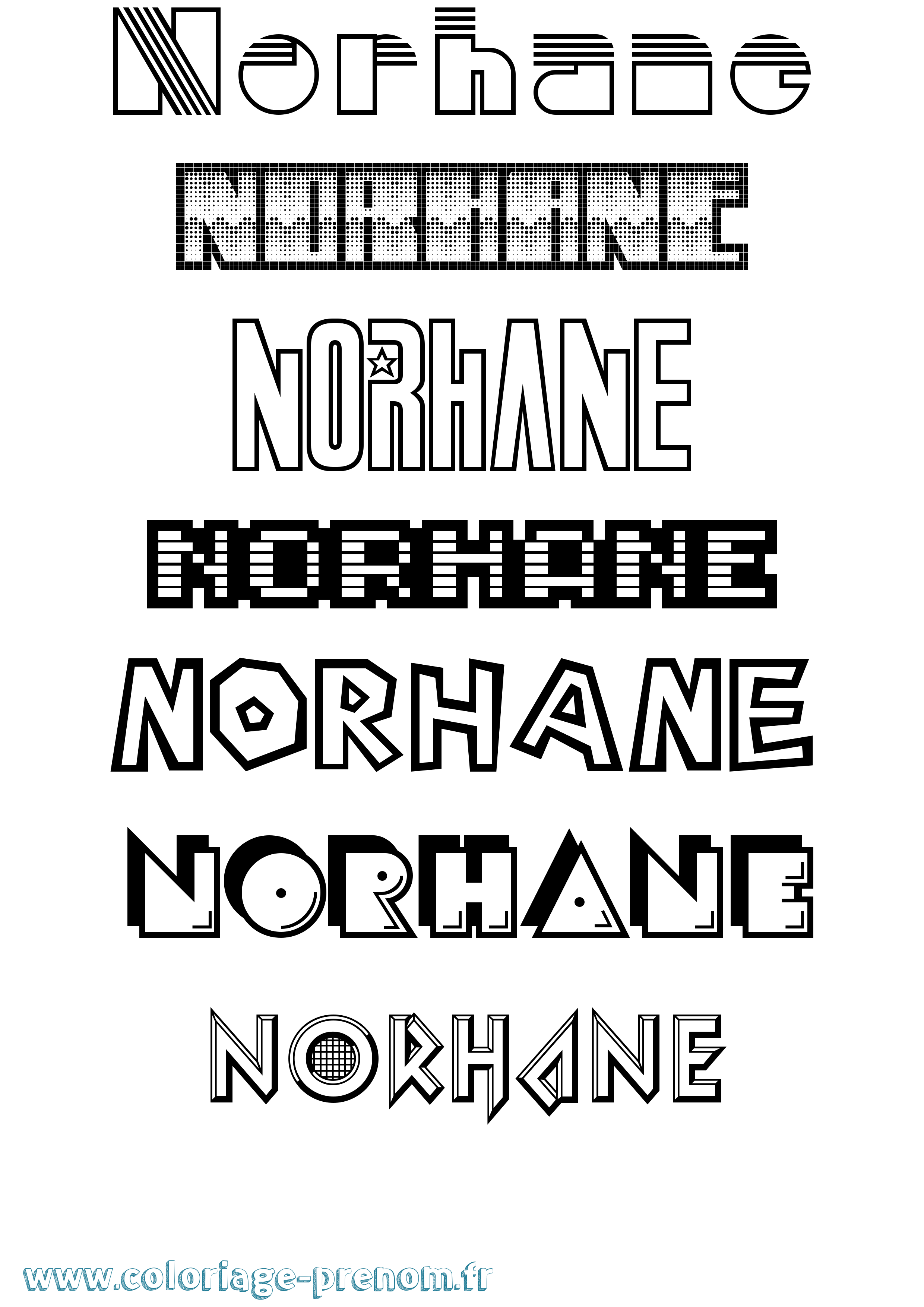 Coloriage Norhane Jeux Vidéos Coloriage prénom Norhane Jeux Vidéos