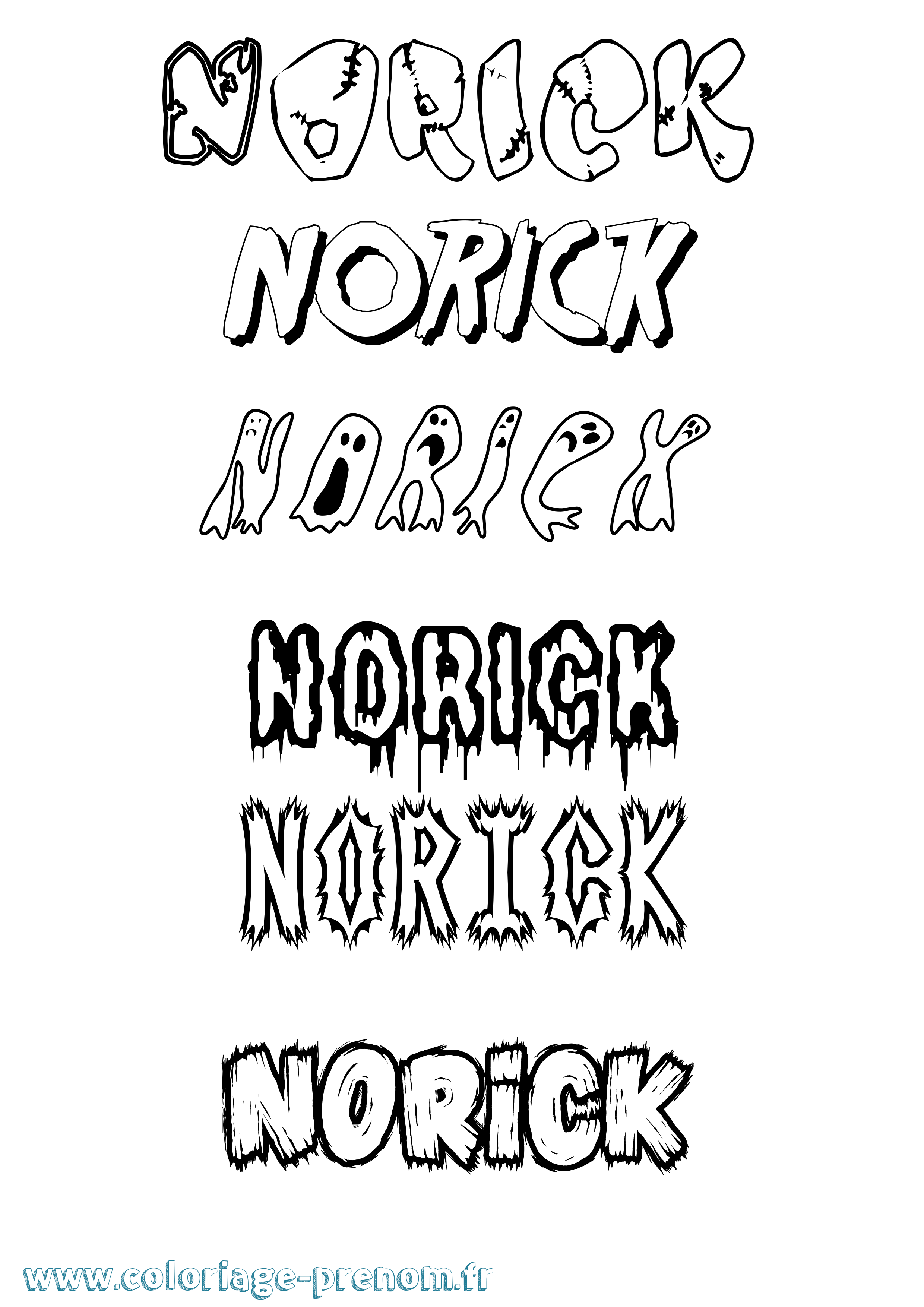 Coloriage prénom Norick Frisson